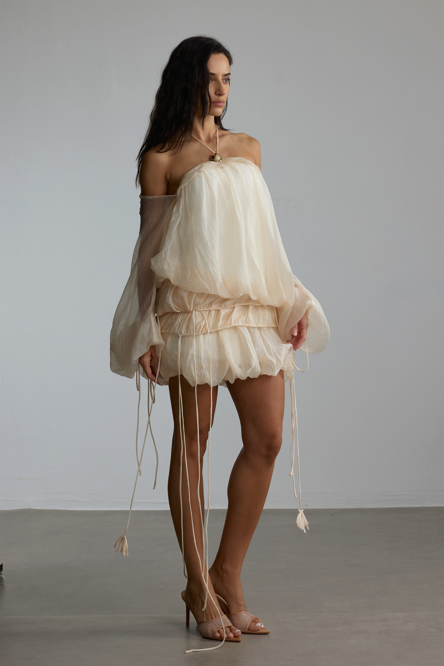 Luna Halter Neck Layered Mini Dress