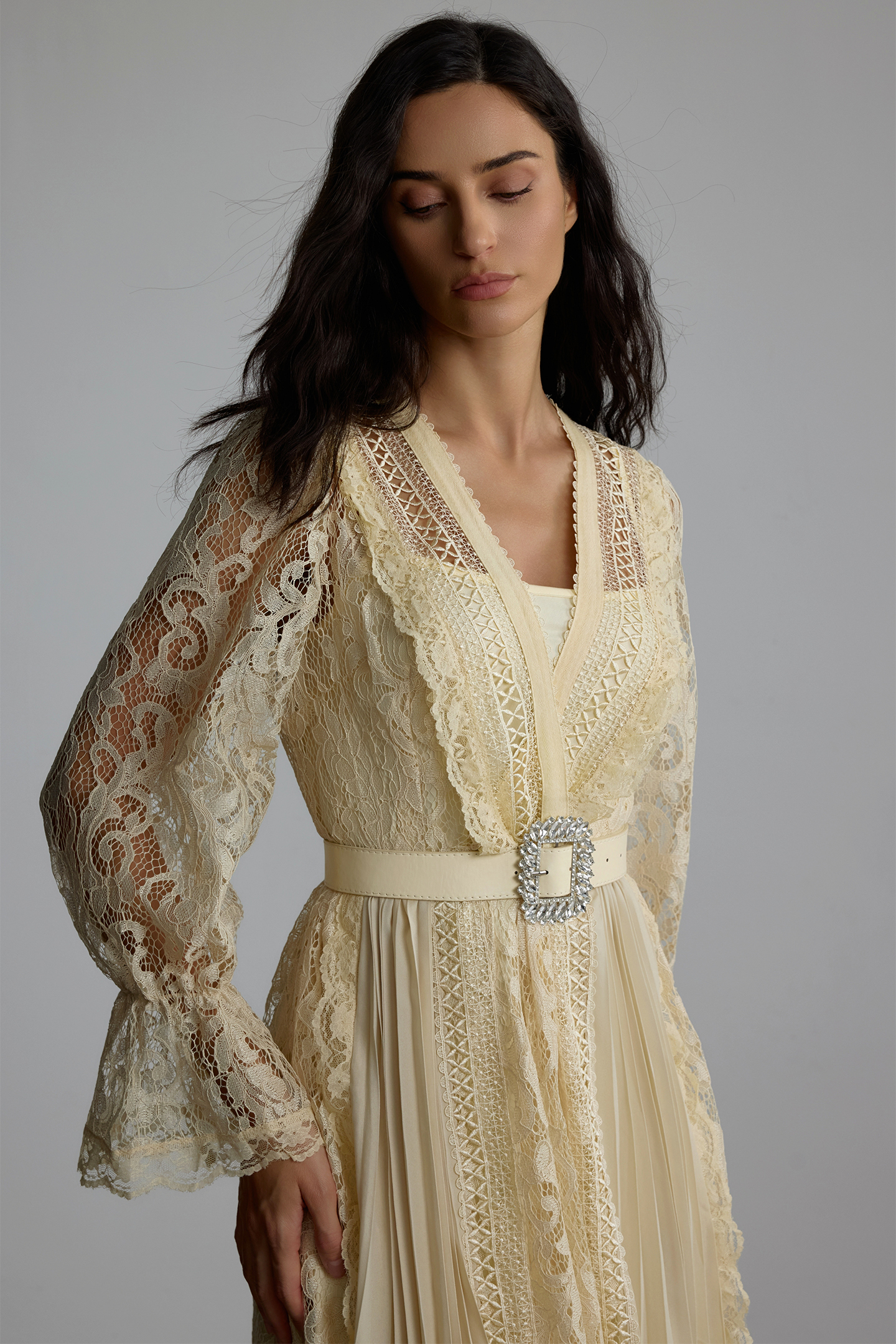 Anita Long Sleeve Sheer Lace Maxi Dress