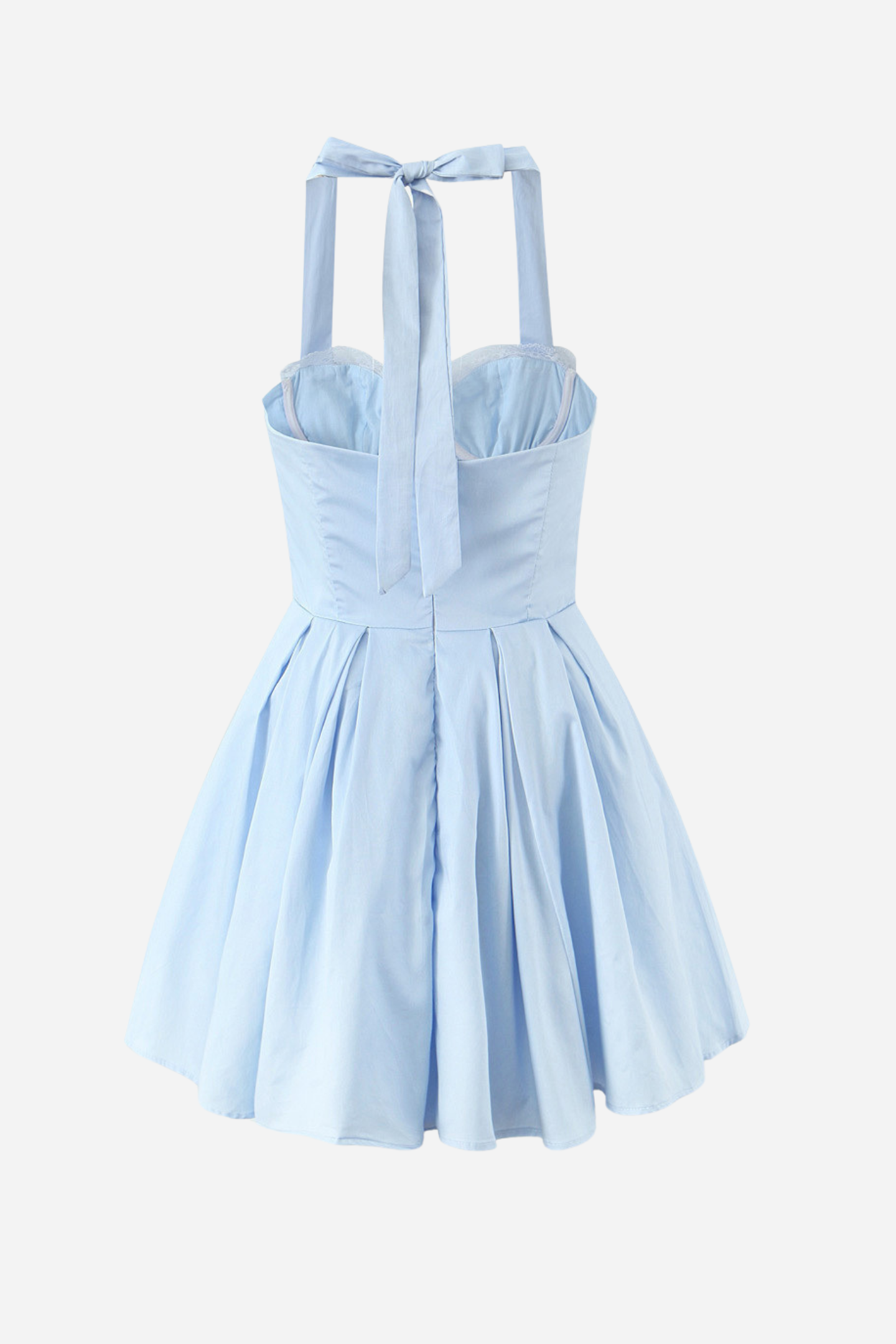 Esther Halter Neck Lace Up Ruffle Hemline Mini Dress
