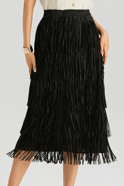 Morris Layered Fringe A-Line Skirt