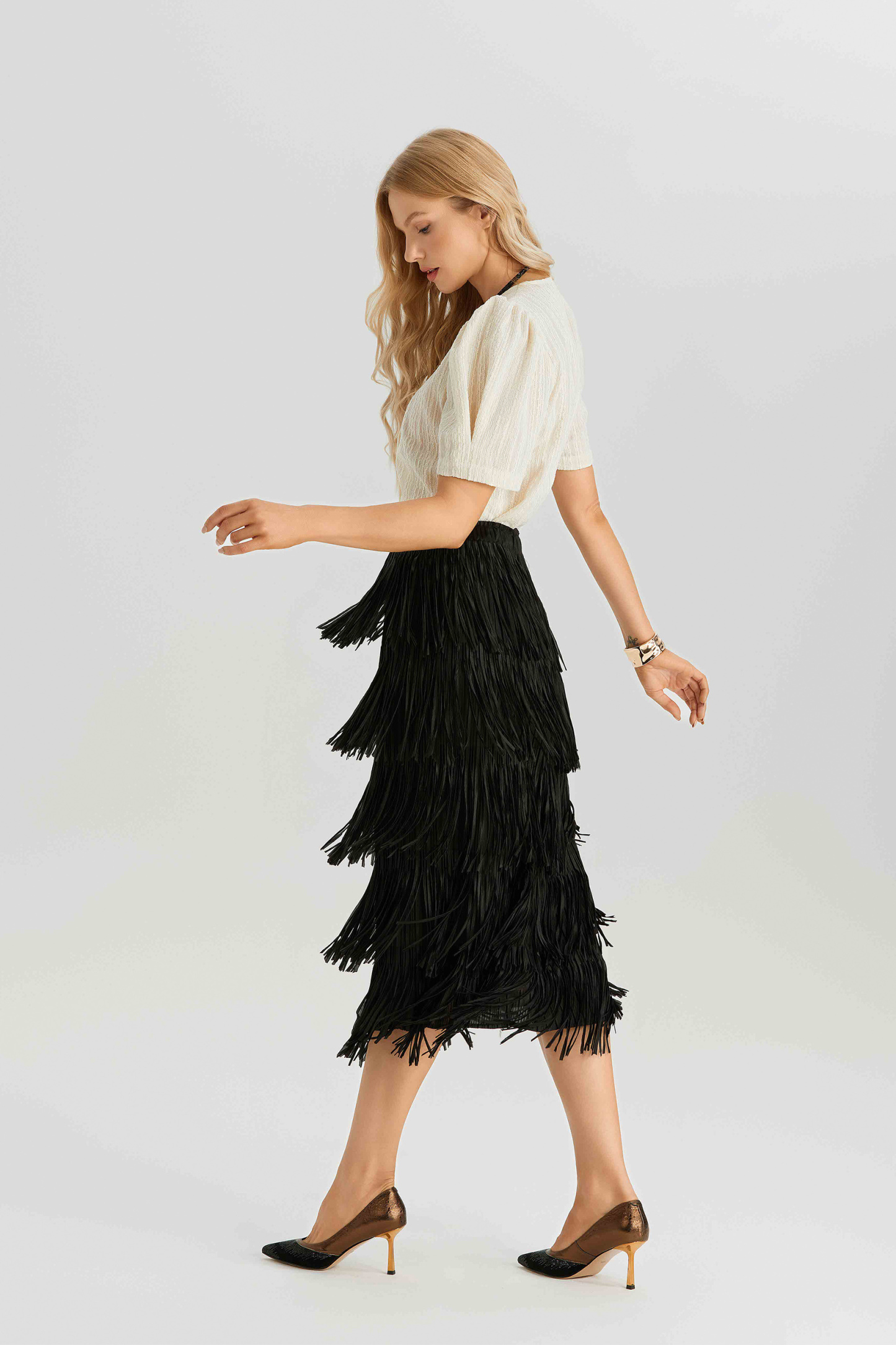 Morris Layered Fringe A-Line Skirt – sunfere