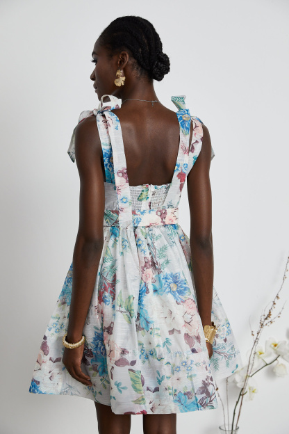 Ophelia Floreal Print Belted Mini Dress