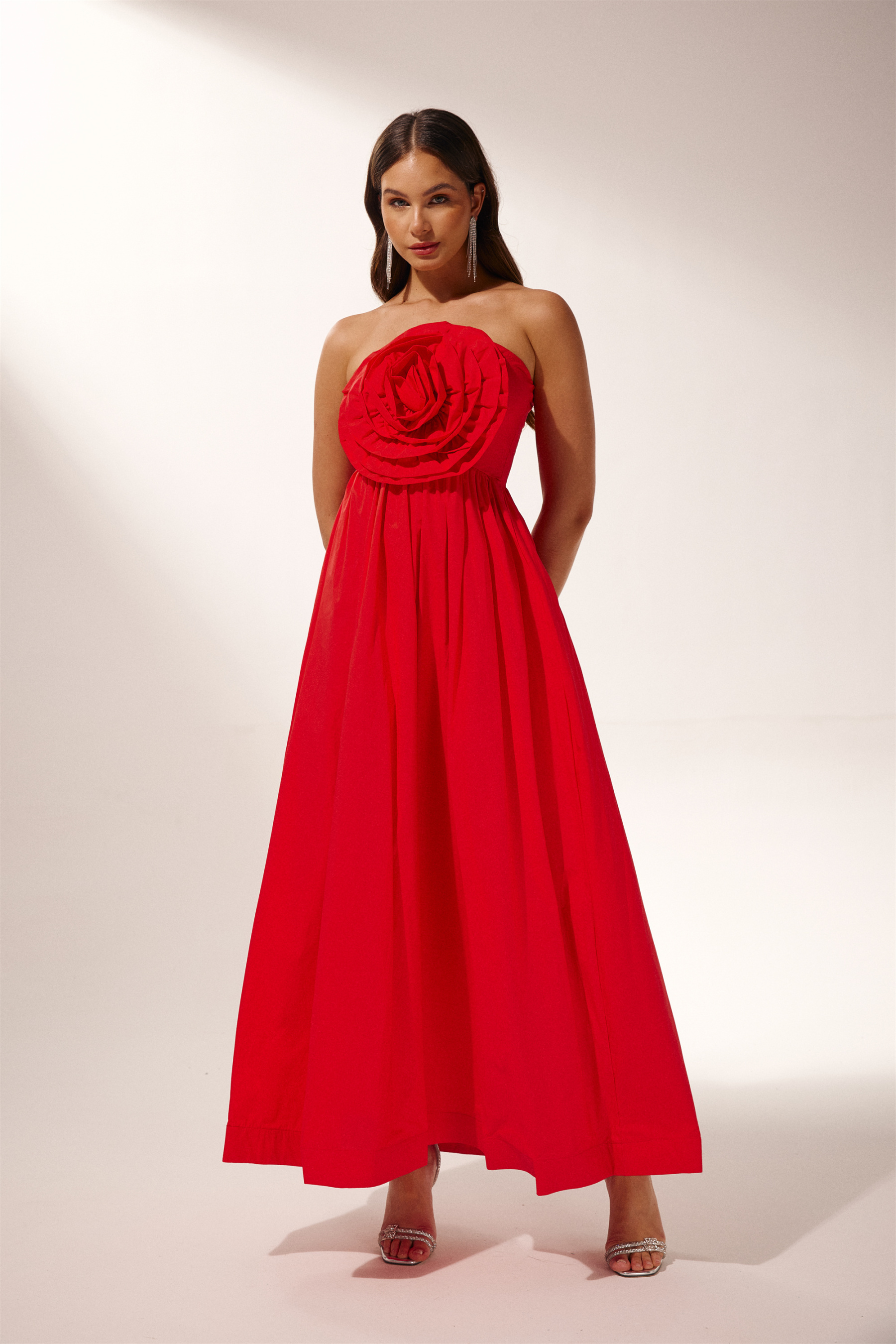 Frederica Flower Strapless Maxi Dress-Sunfere