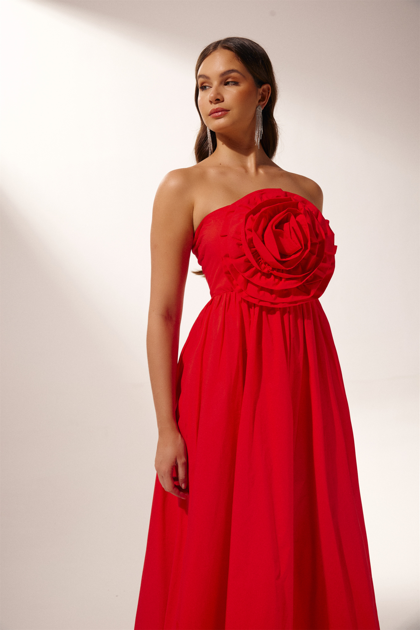 Frederica Flower Strapless Maxi Dress-Sunfere