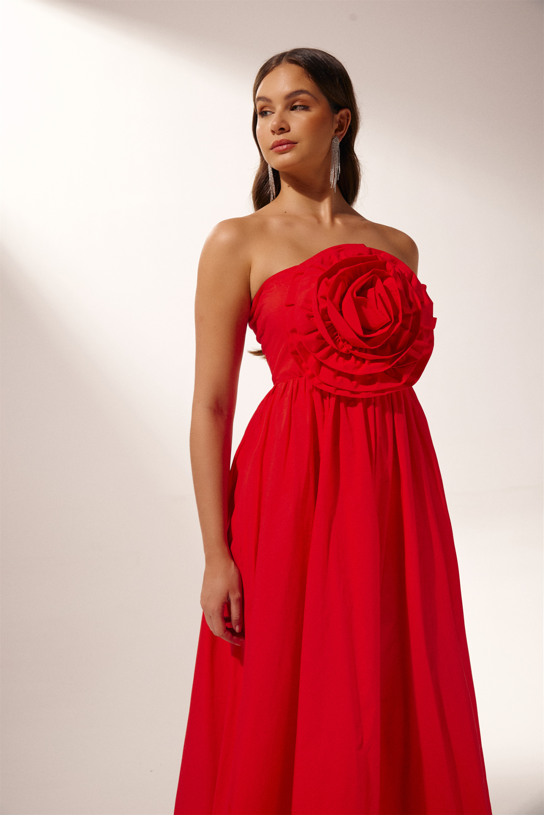 Frederica Flower Strapless Maxi Dress-Sunfere