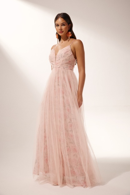 Natalie Floral Tulle Maxi Dress