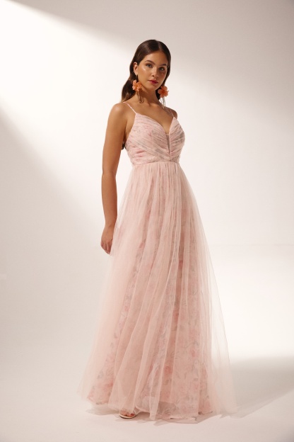 Natalie Floral Tulle Maxi Dress