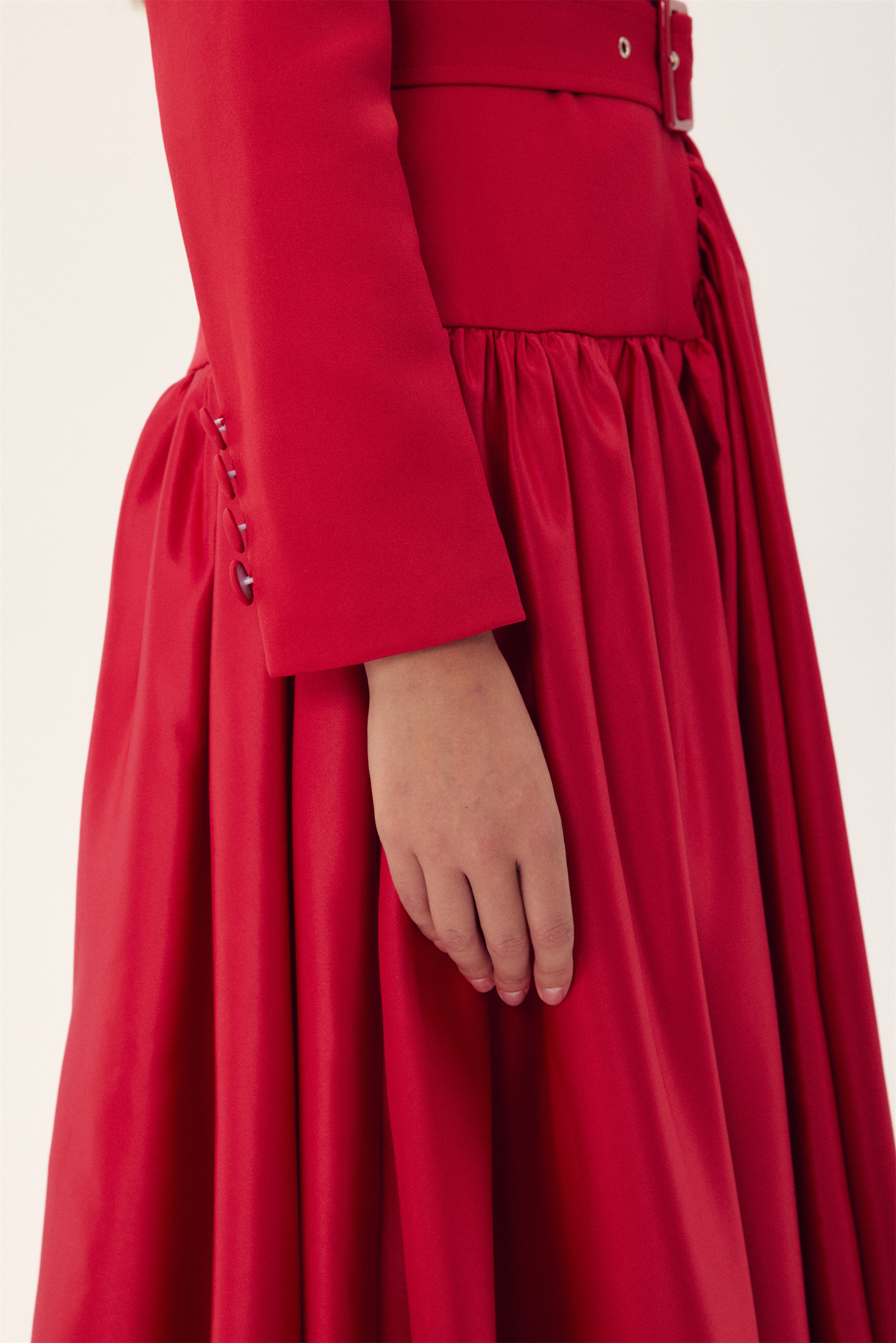 Daphne Notch Lapel Long Sleeve Midi Dress-Sunfere