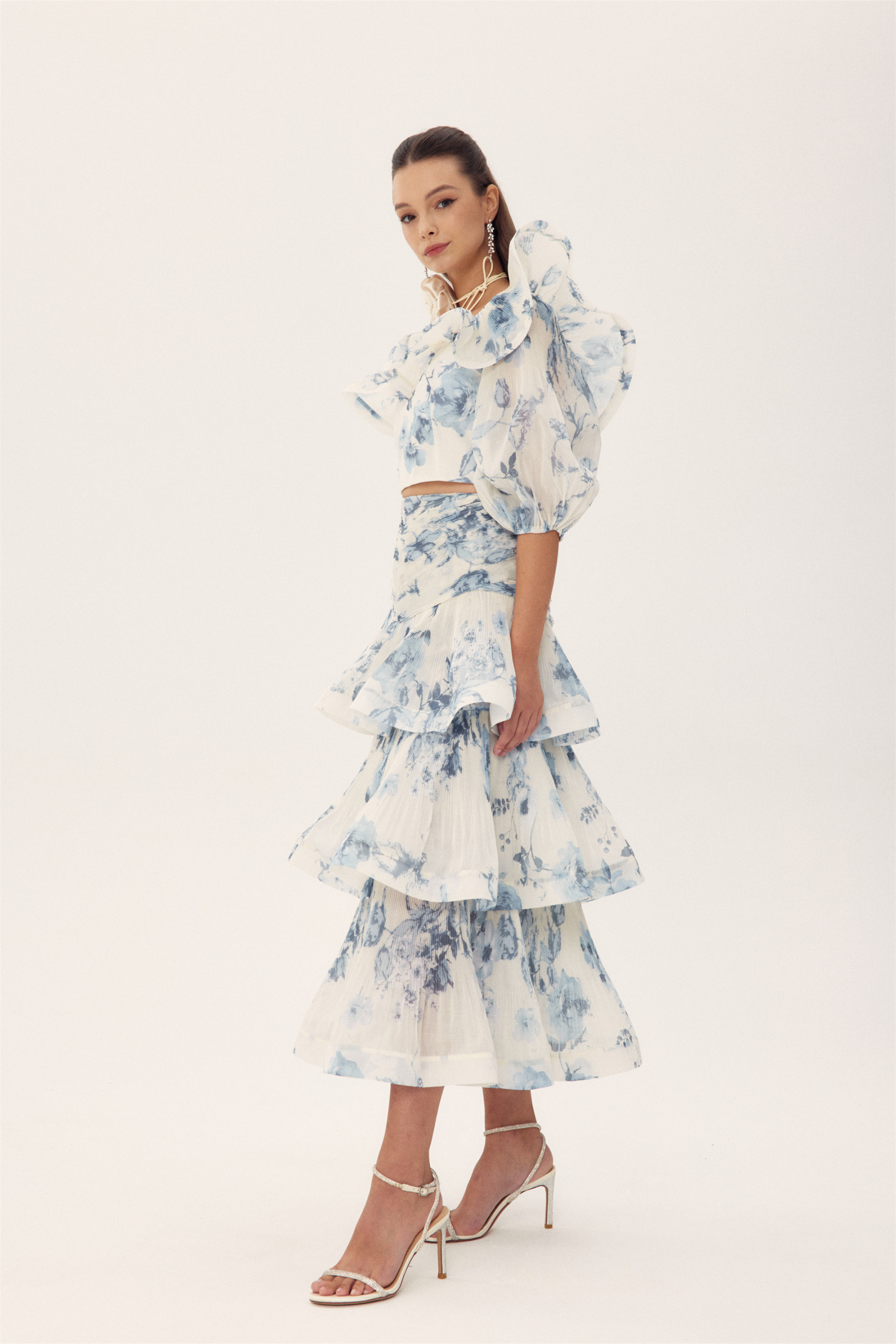 Sylvia Floral Printed Tulle Set