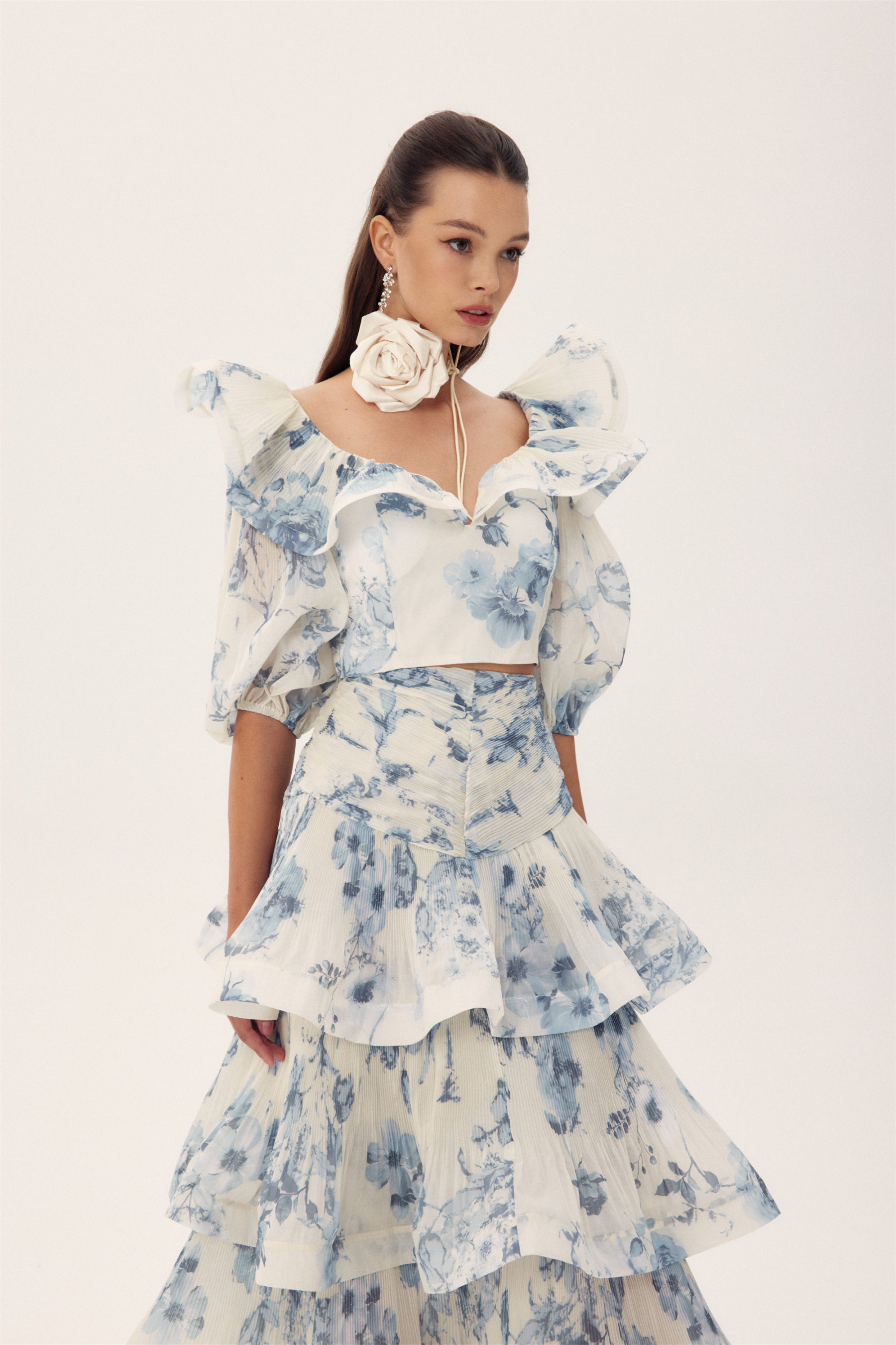 Sylvia Floral Printed Tulle Set