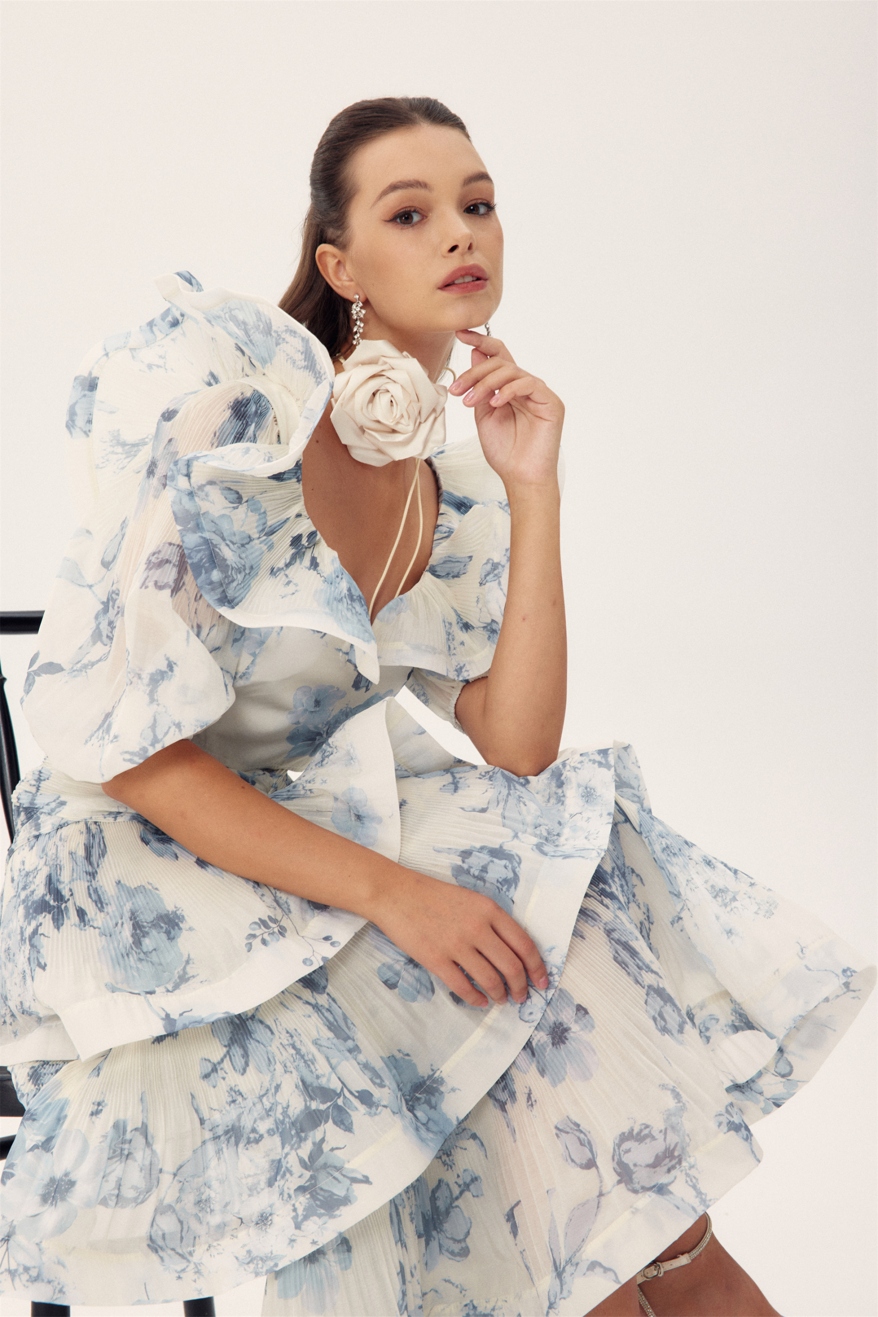 Sylvia Floral Printed Tulle Set