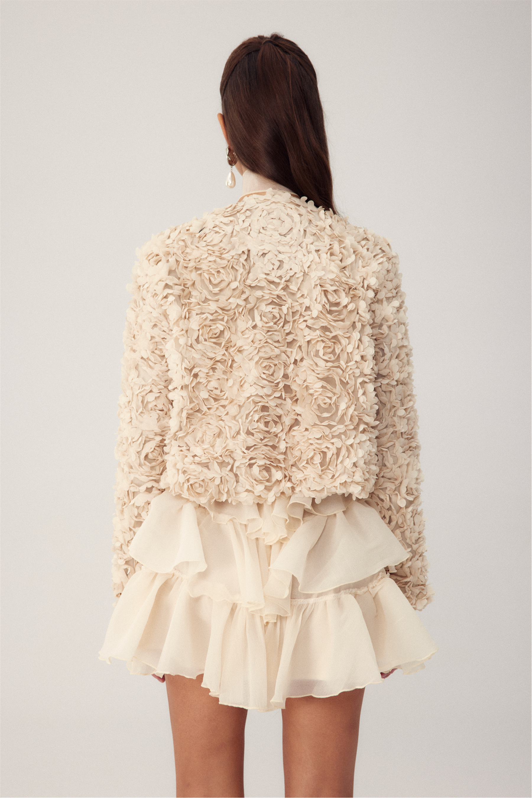 Alice Floral Appliqué Cropped Jacket-Sunfere
