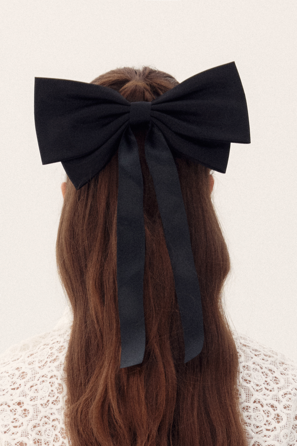 Gabardine Solid Bowknot Hair Clip-Sunfere