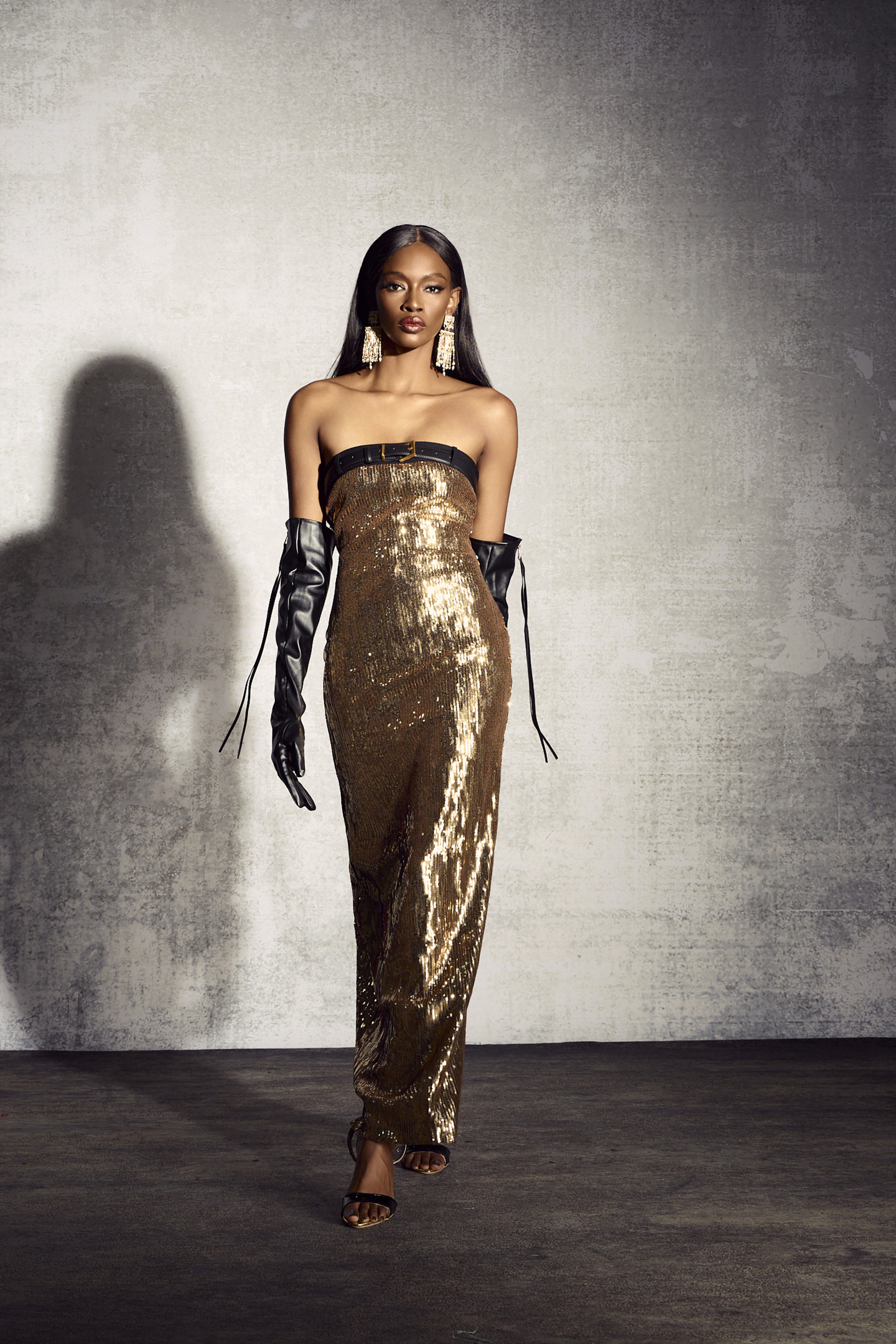 Thera Sequin Strapless Maxi Dress