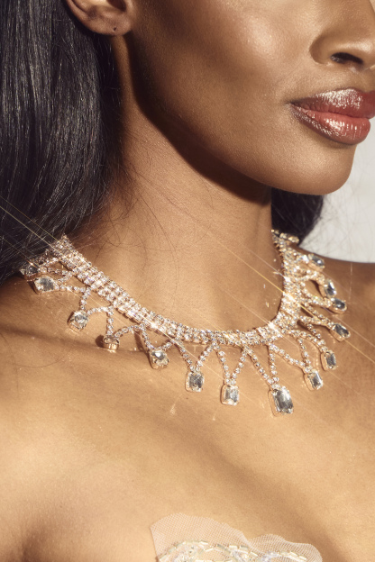Rhinestone Tassel Necklaces
