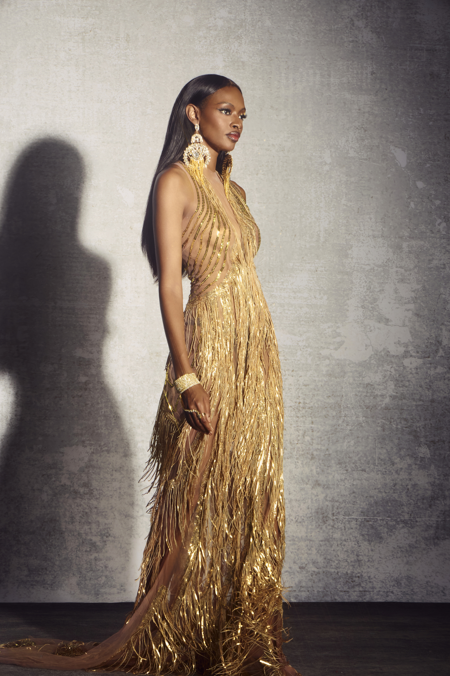 キンバリー スリーブレスタンクビーズフリンジマキシドレス - 女性用