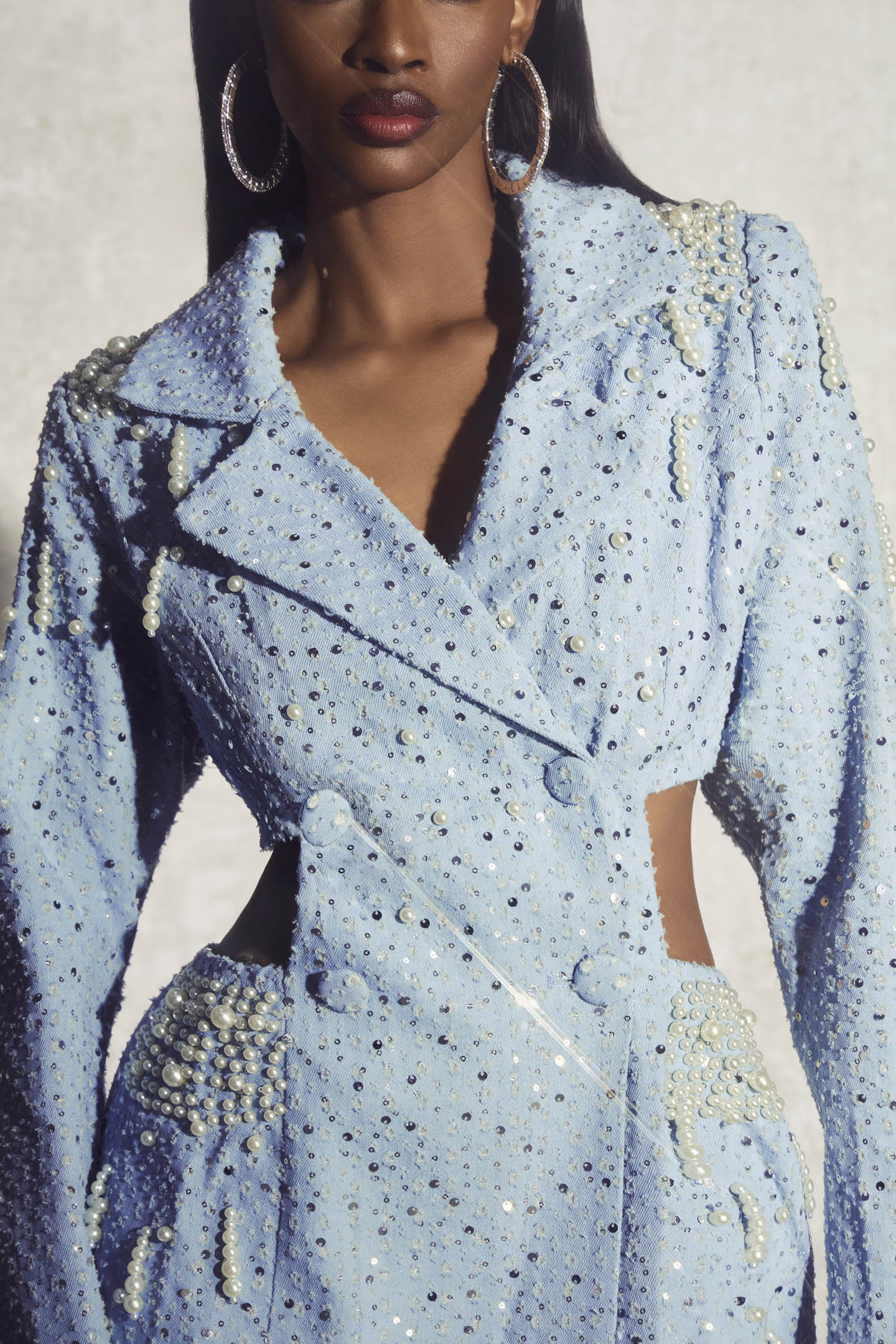 パーティードレス Embellished Cutout Mini Dress Leona Pearl Embellished Mini Dress | Sequin Cut-out Chic