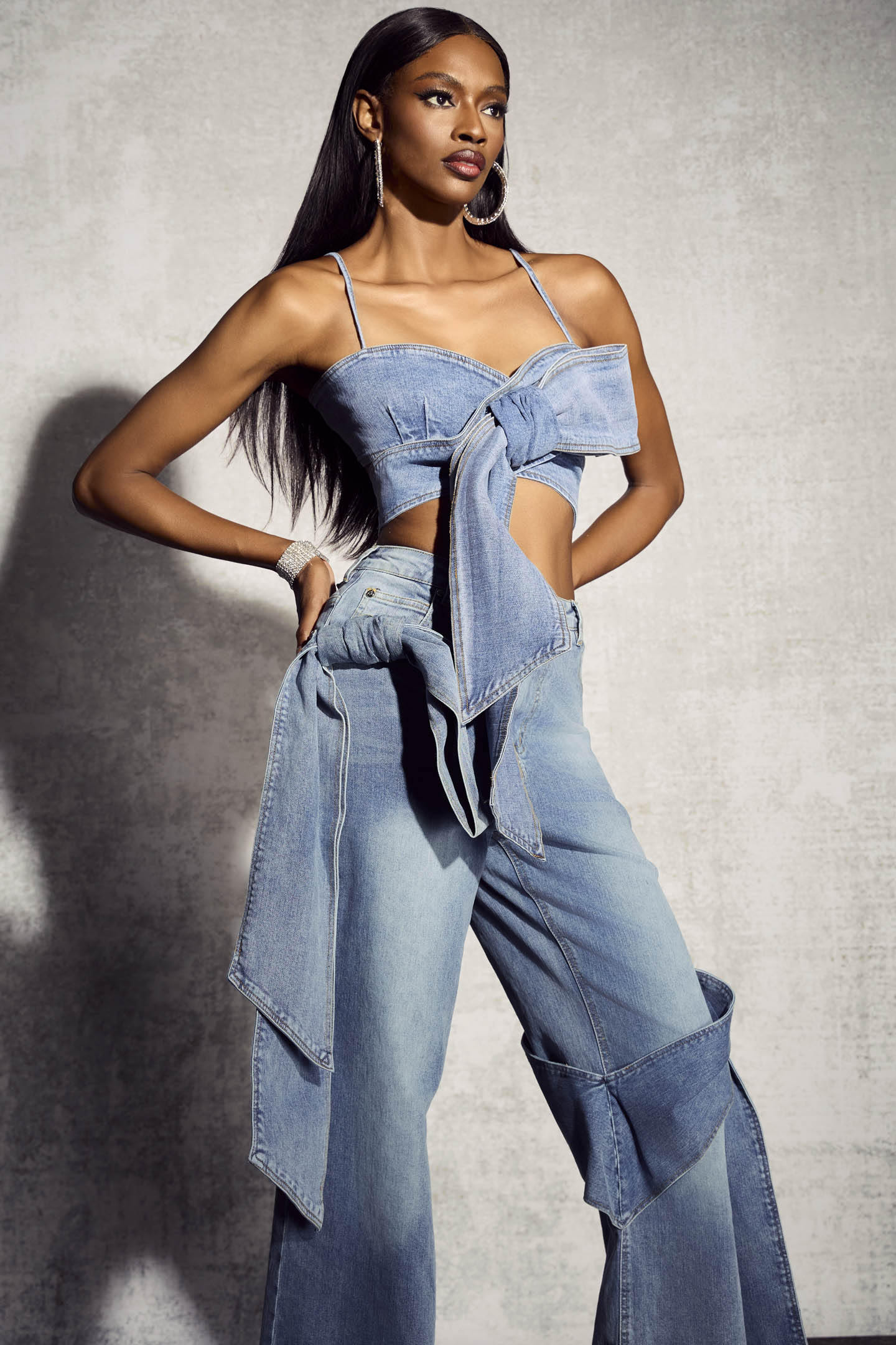 Sabrina Bowknot Denim Set