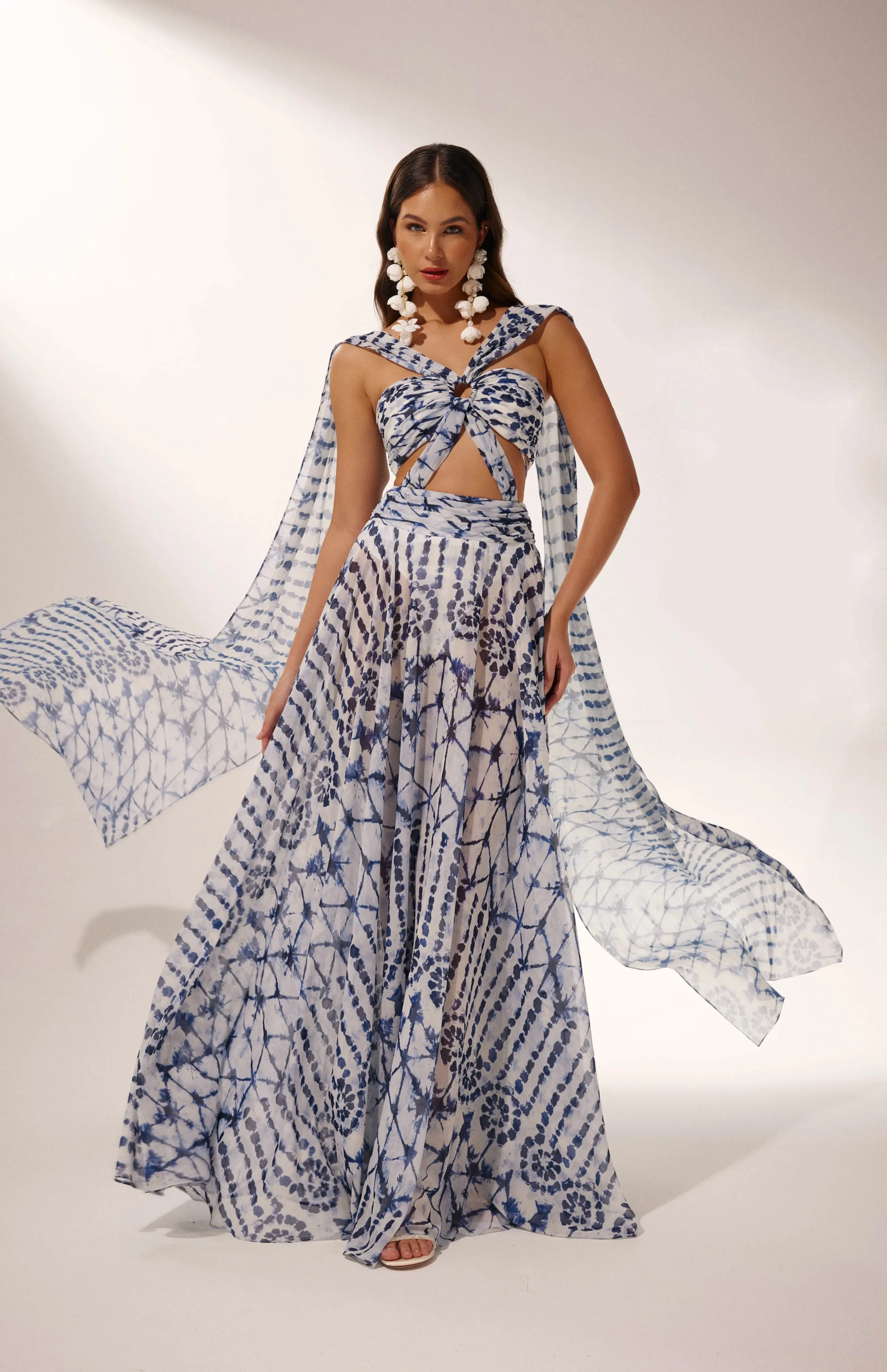 Virginia Printed Cut-out Maxi Dress