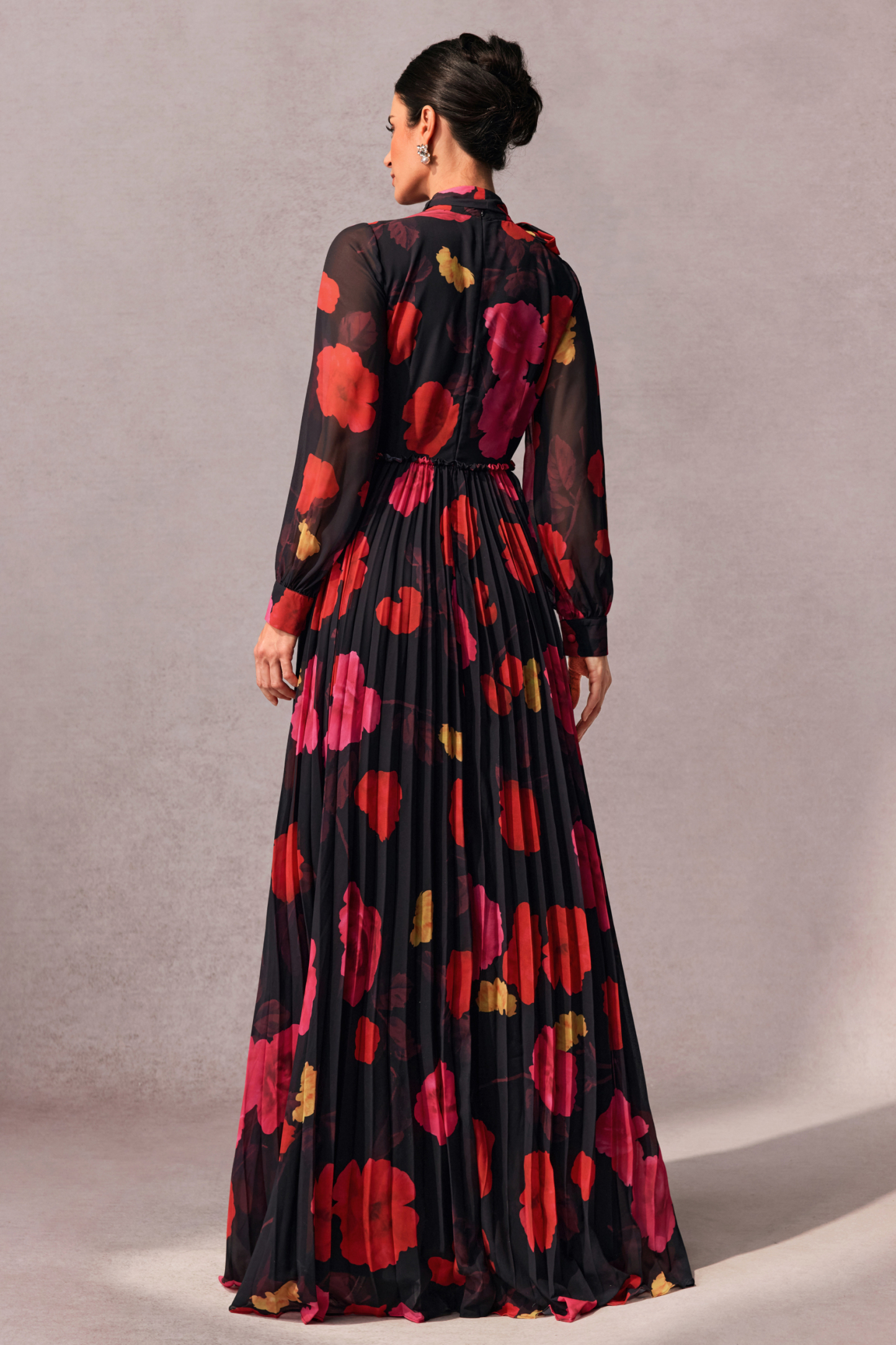 Adela Floral Printed Long Sleeve Maxi Dress