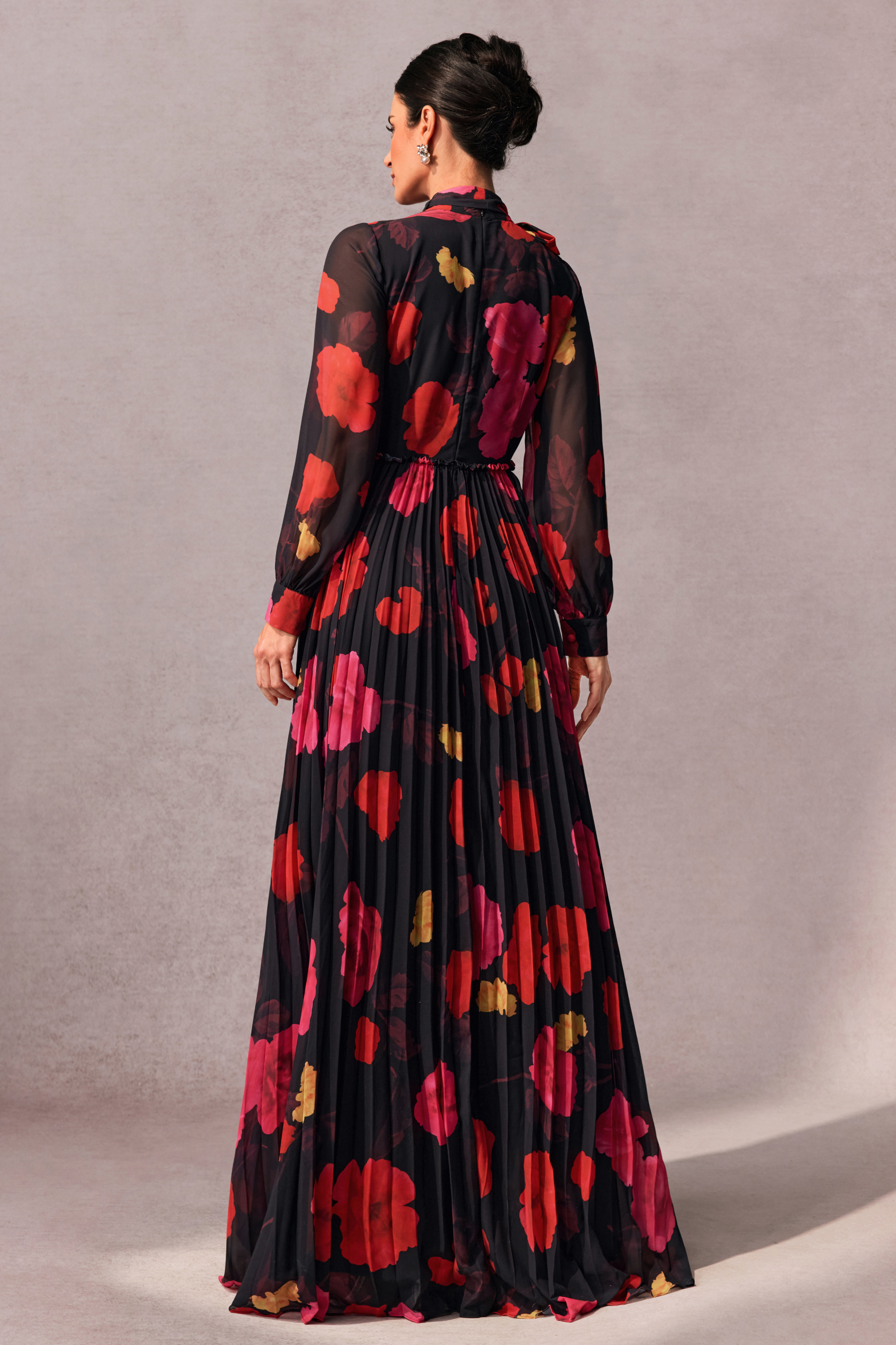 Adela Floral Printed Long Sleeve Maxi Dress