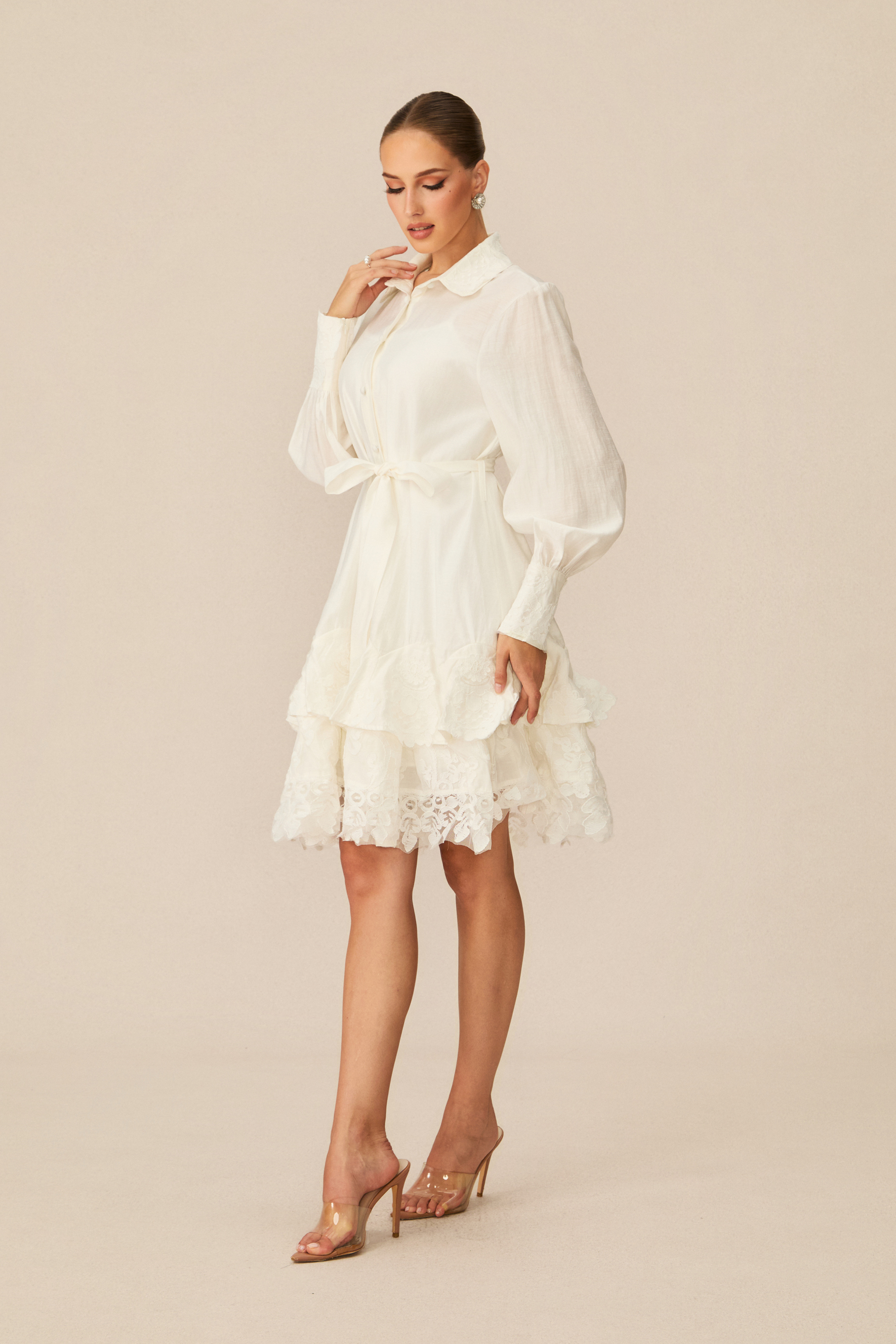 Sweetest Memory White Lace Layered Mini Dress