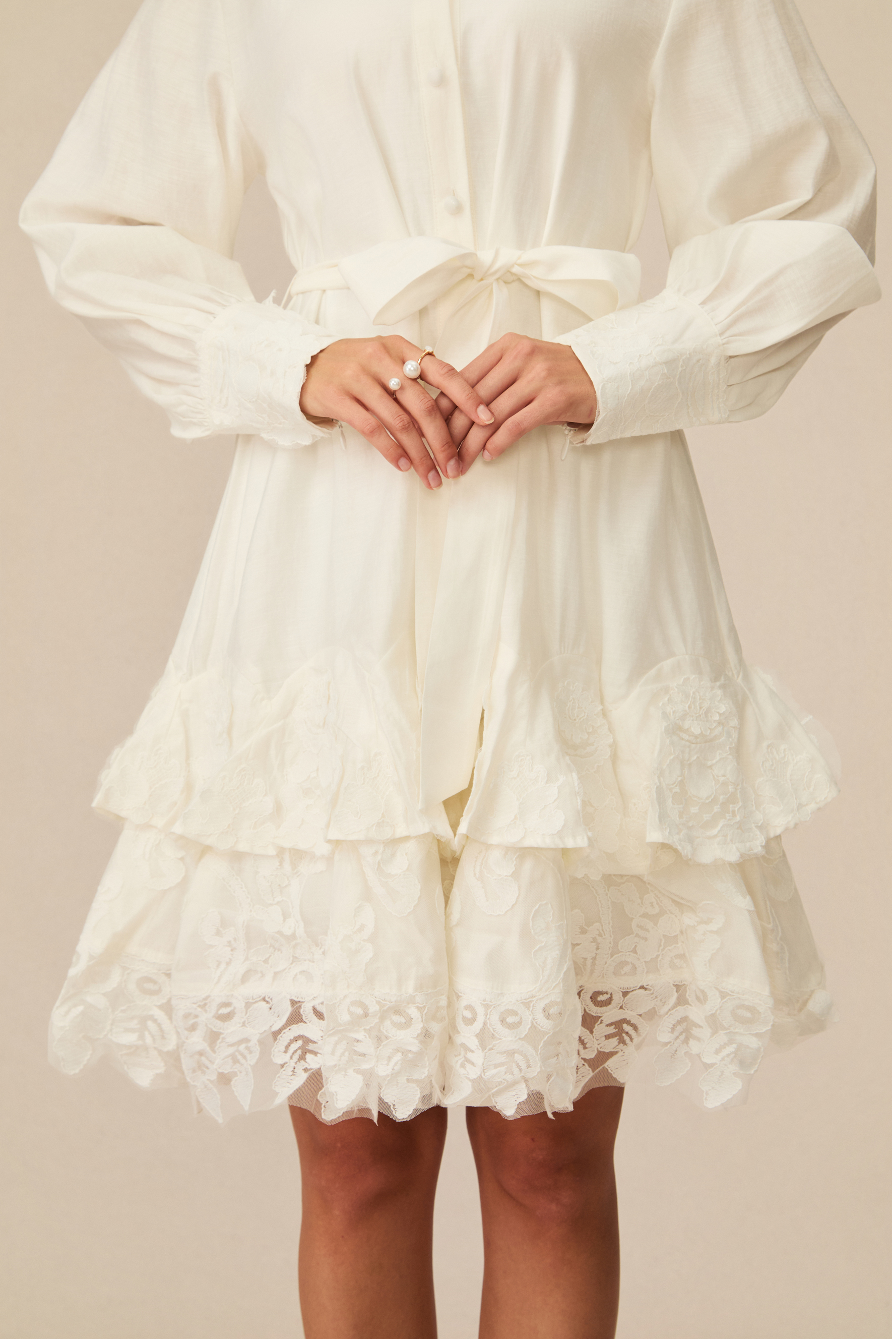 Sweetest Memory White Lace Layered Mini Dress