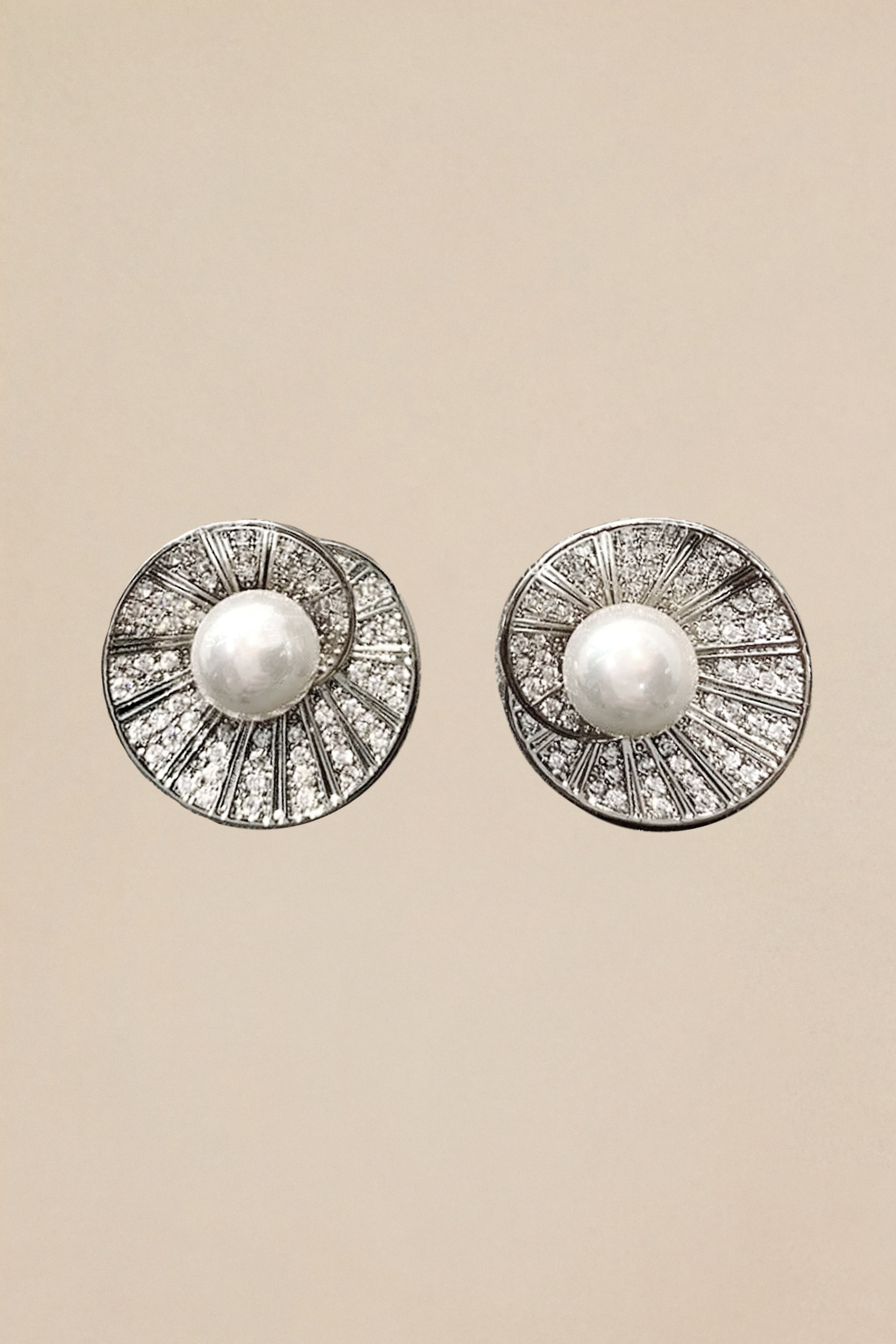 Spiral Shell Pearl Earrings