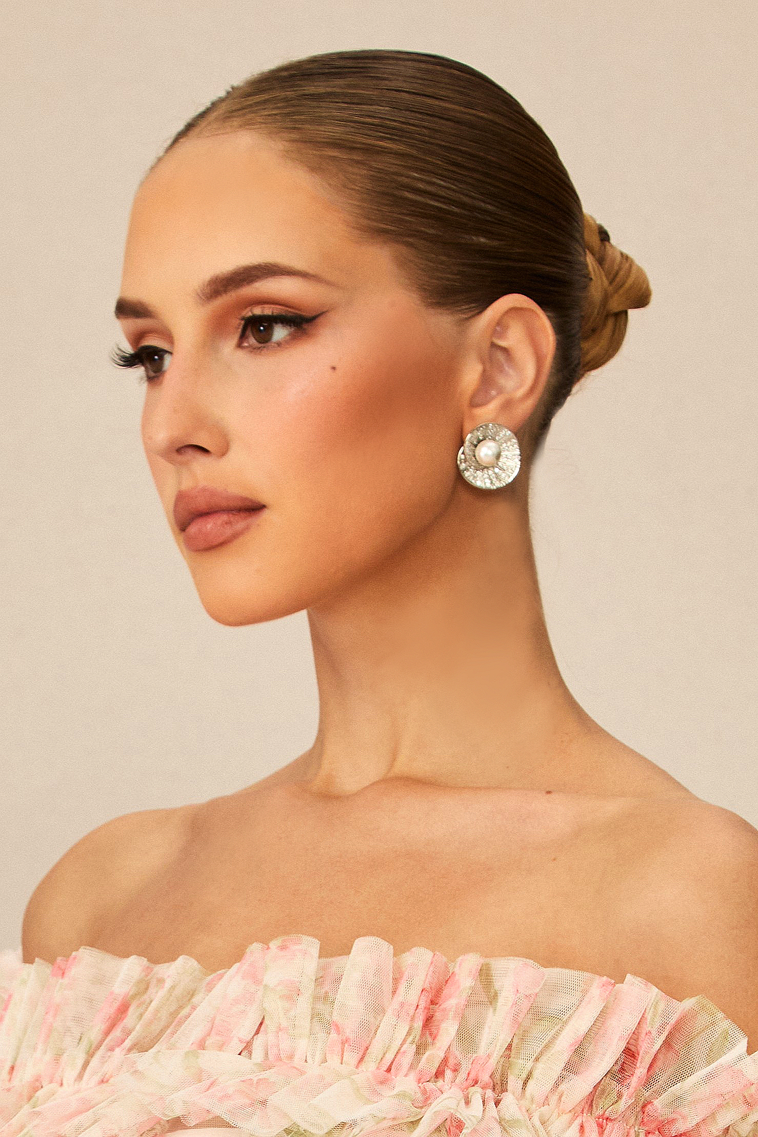 Spiral Shell Pearl Earrings