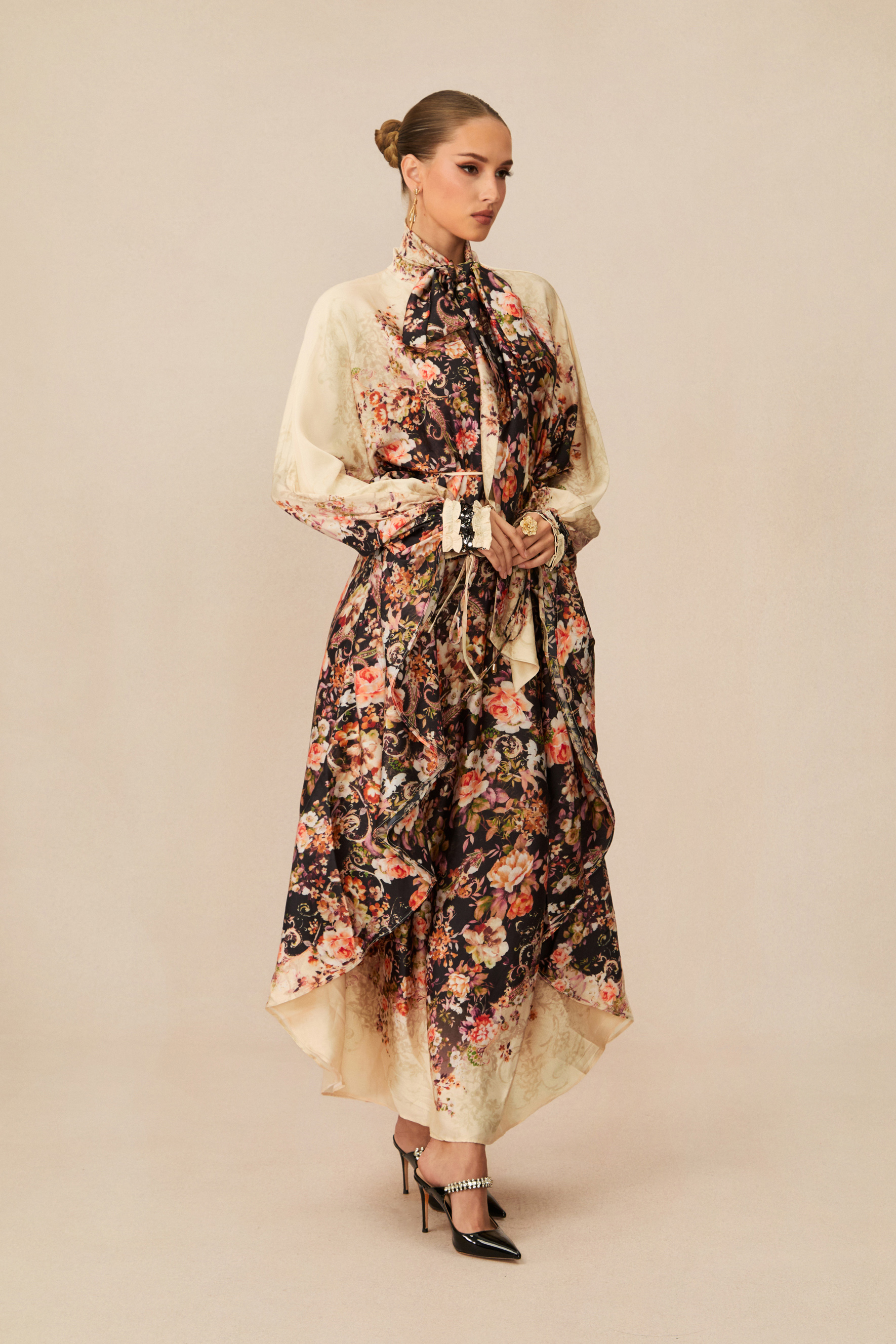 Blossoming Energy Black Floral Print Maxi Dress