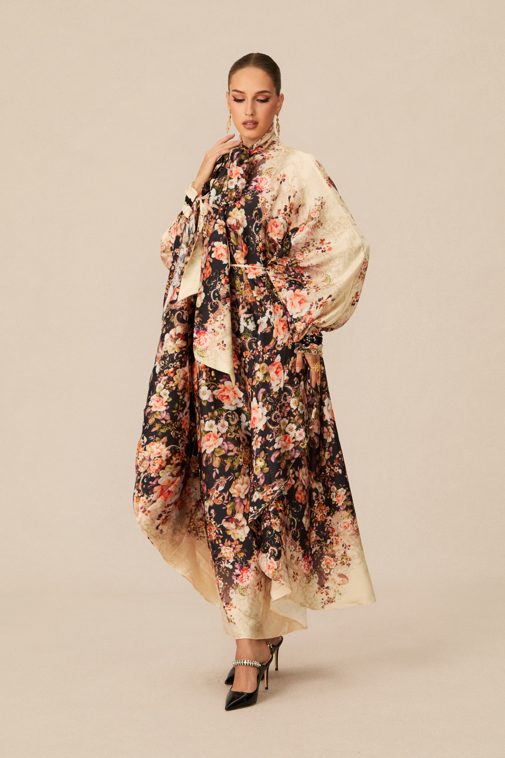 Blossoming Energy Black Floral Print Maxi Dress