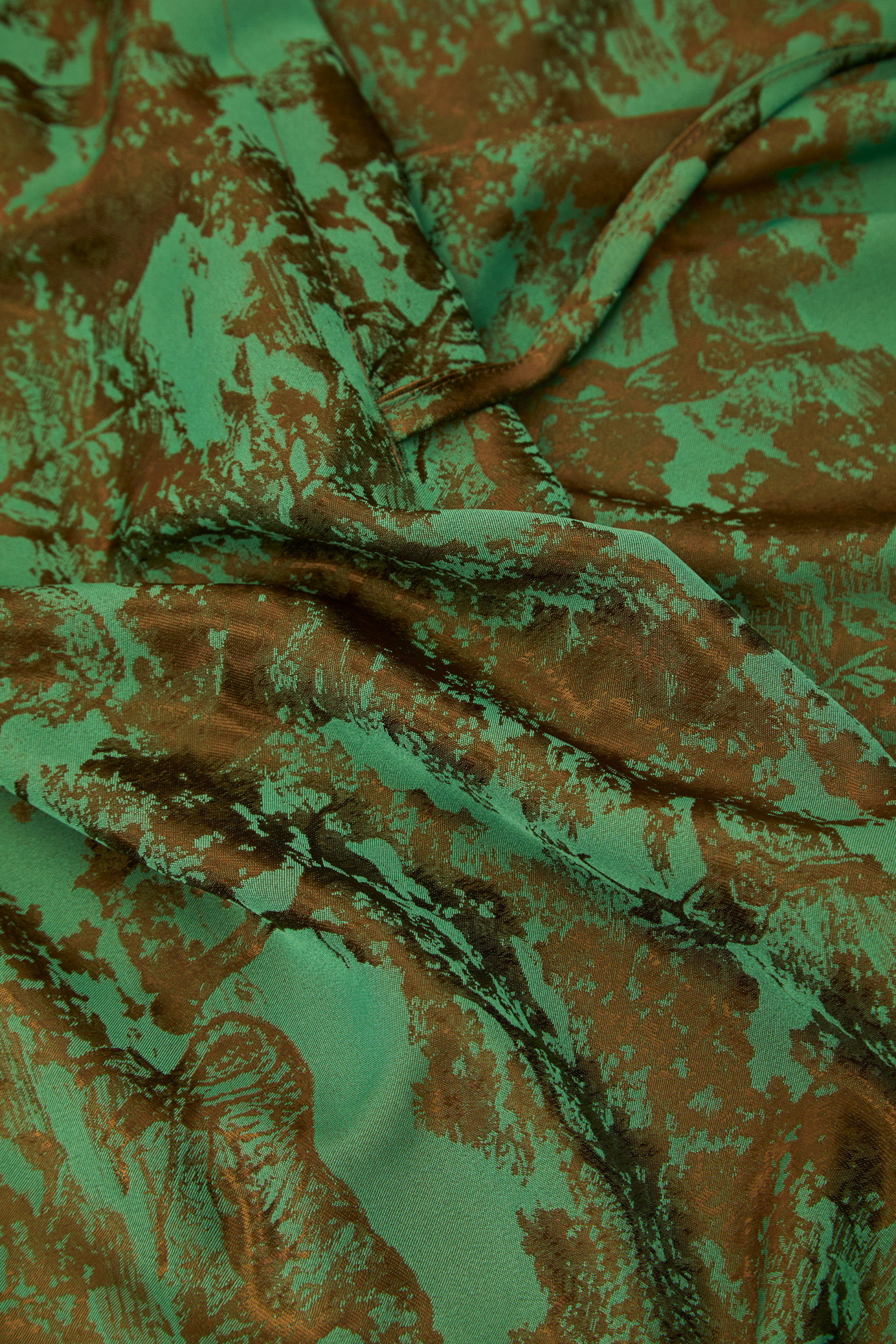 Breezy Getaway Green Printed Blouse & Pleated Wide-Leg Pants Set