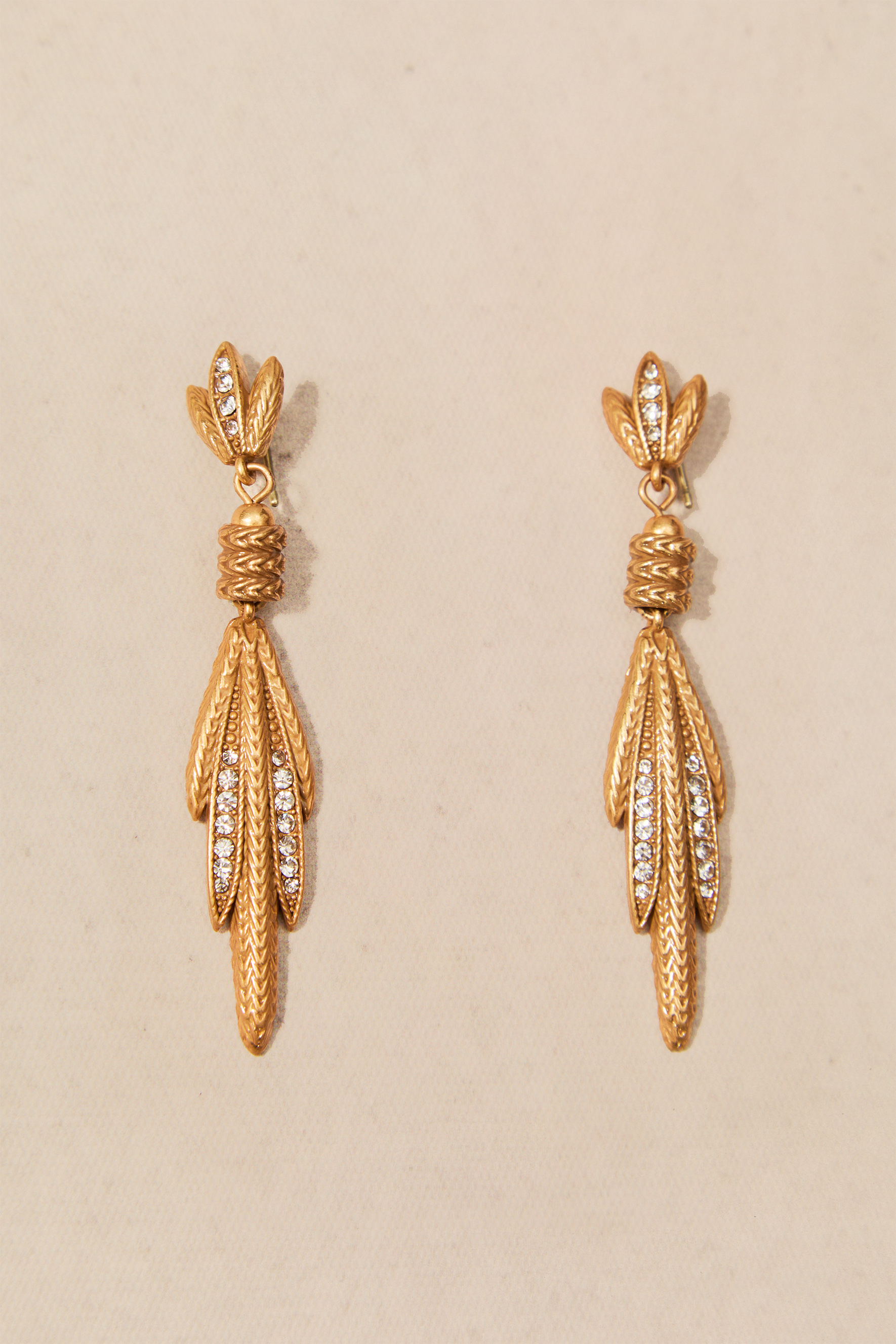 Textured Multi-Leaf Dangle Earrings