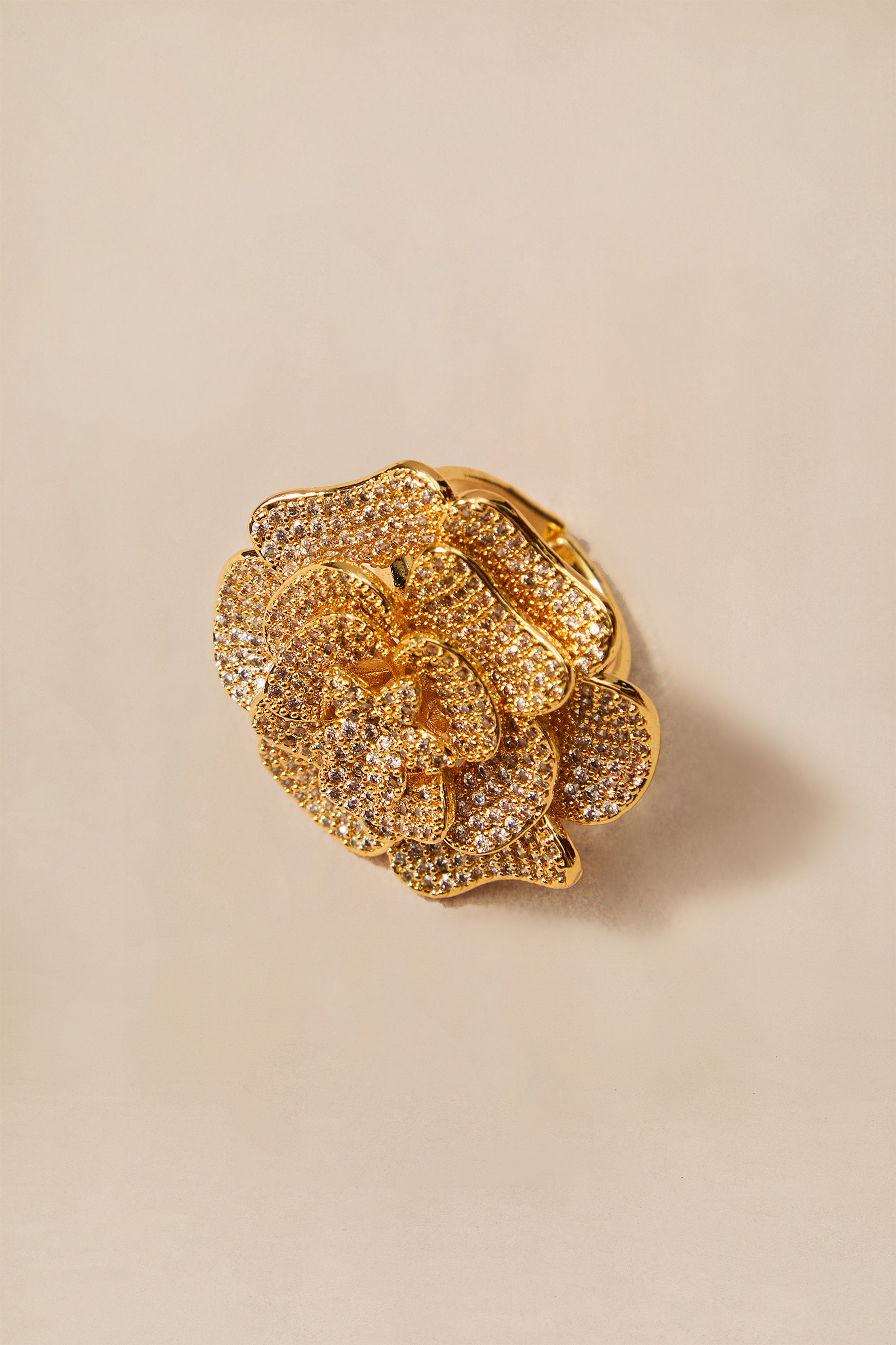 Pave Crystal Rose Ring