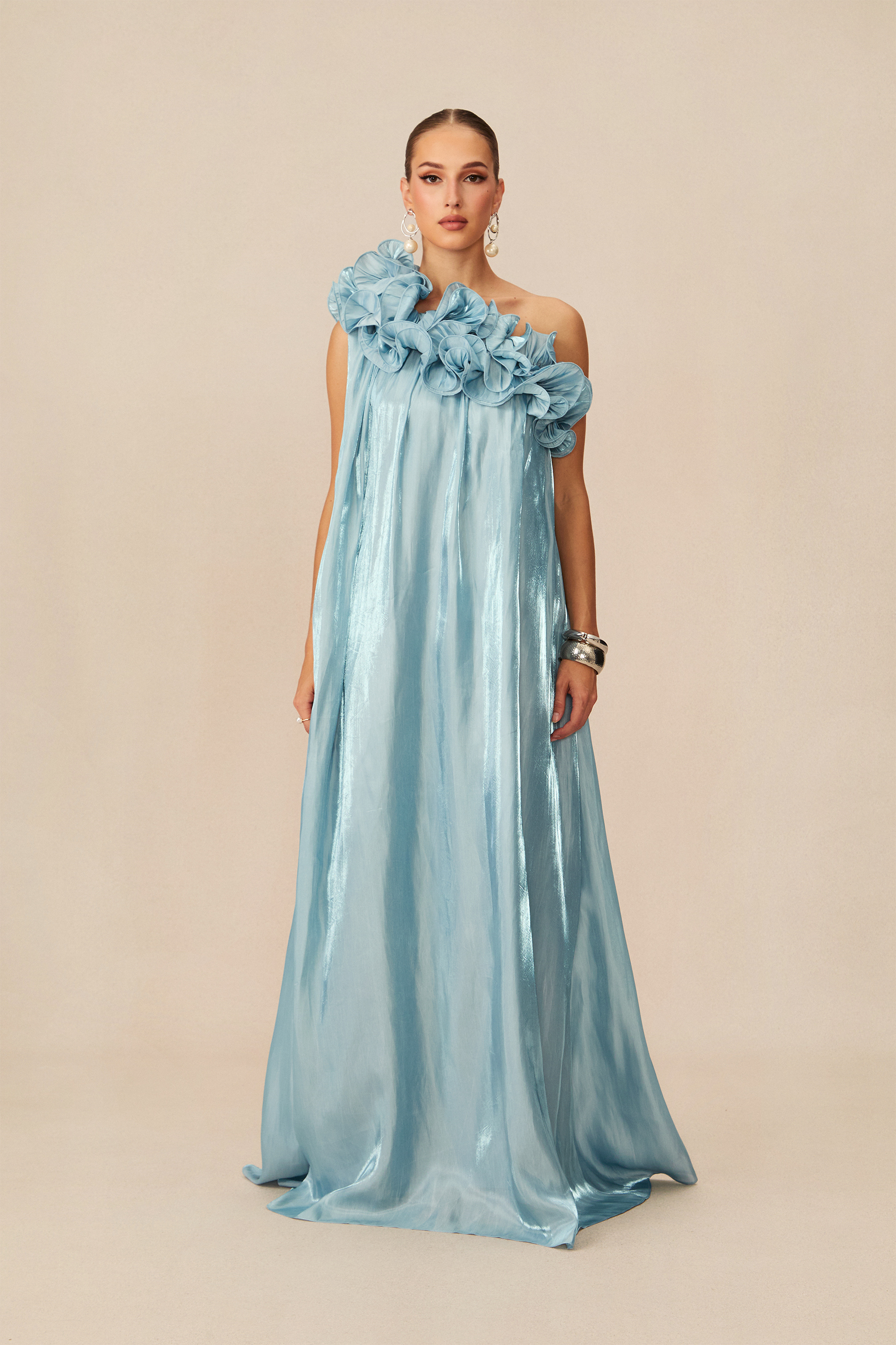 Gloria One-shoulder Ruffle Maxi Dress