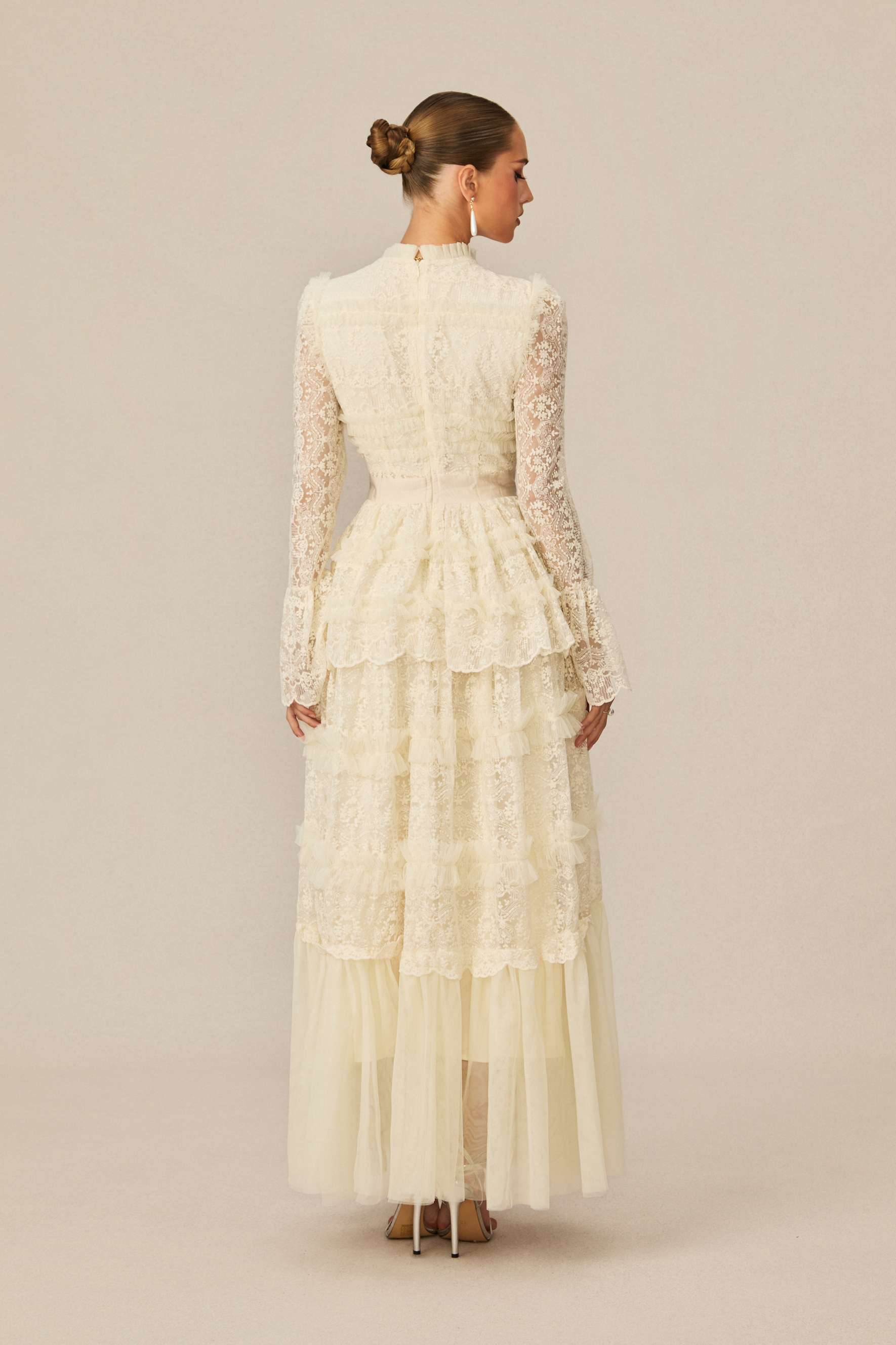 Alluring Love White Lace Tiered Maxi Dress