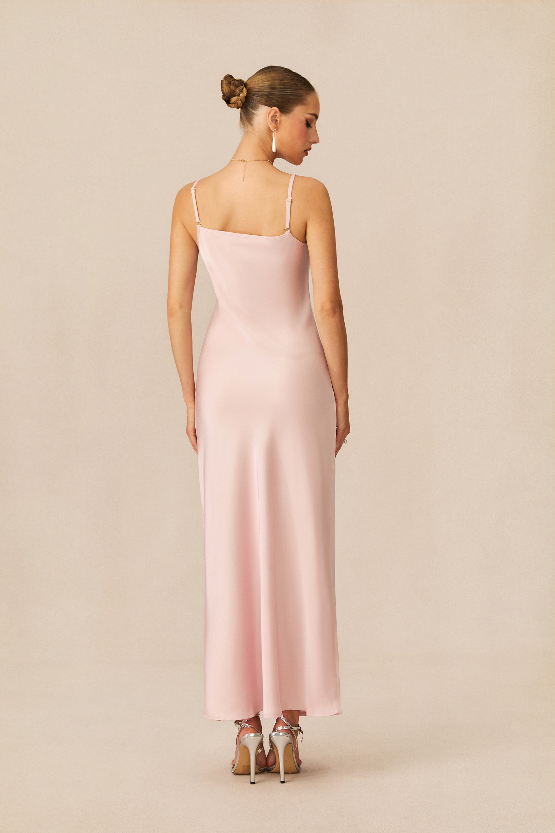 Immaculate Love Pink Feather Trim Cape & Maxi Dress Set