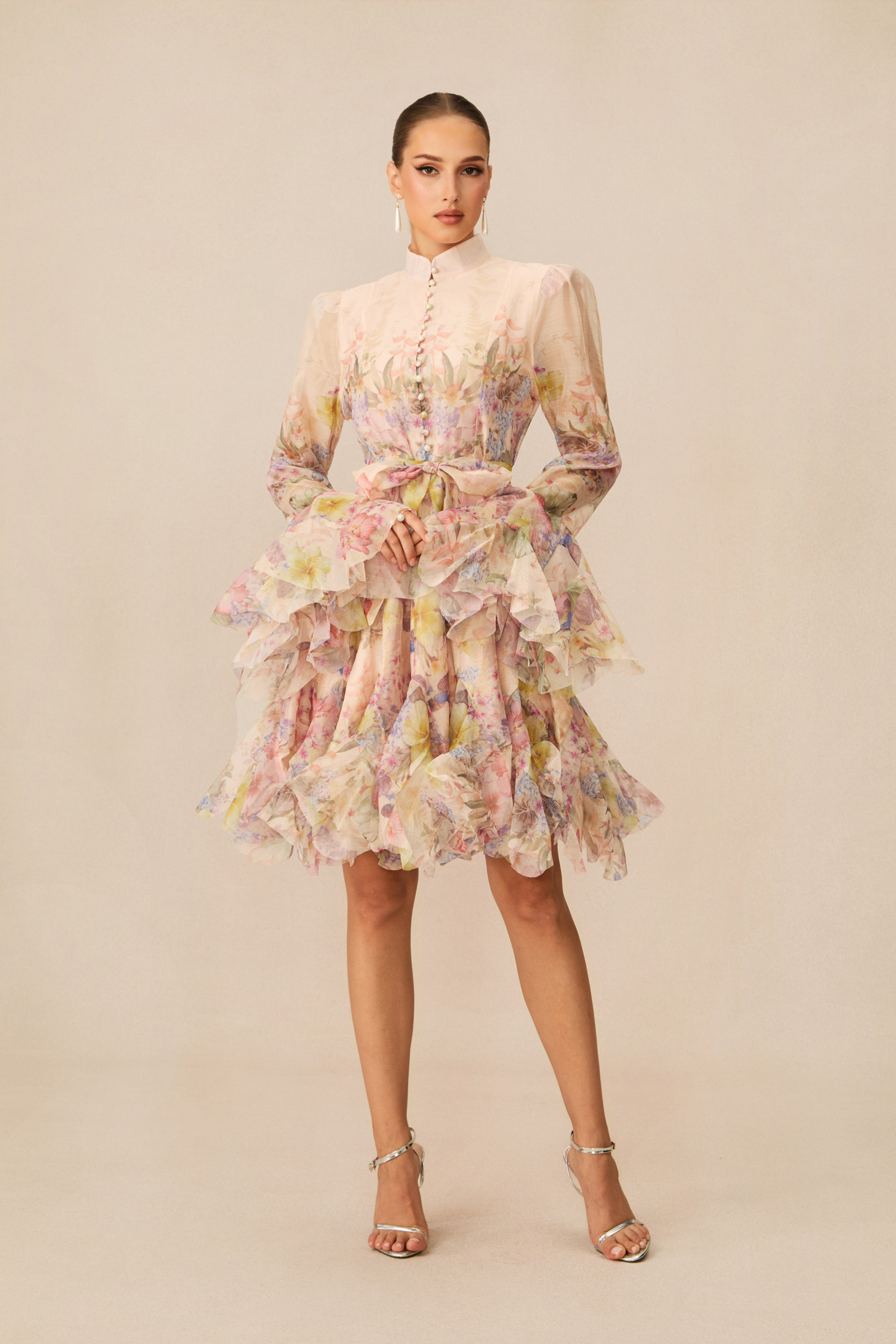 Lana Floral Print Flared Mini Dress