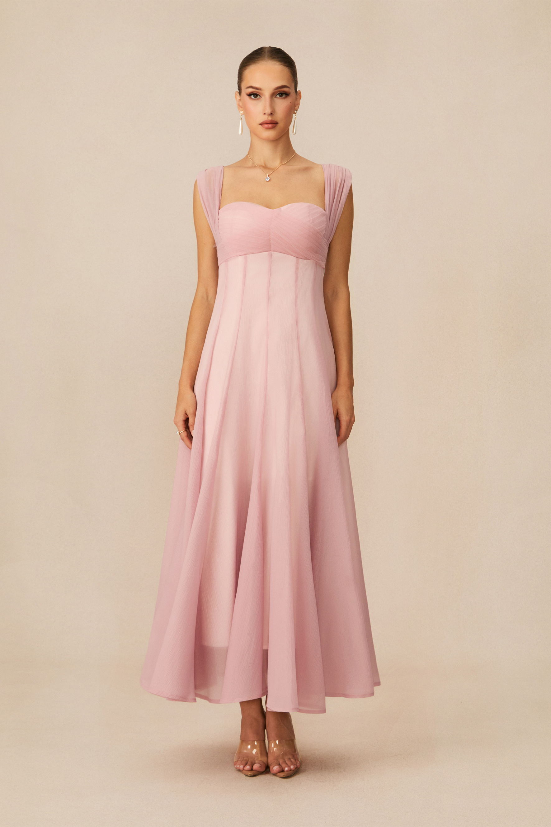 Keeper of My Heart Pink Wide Strap Maxi Dress