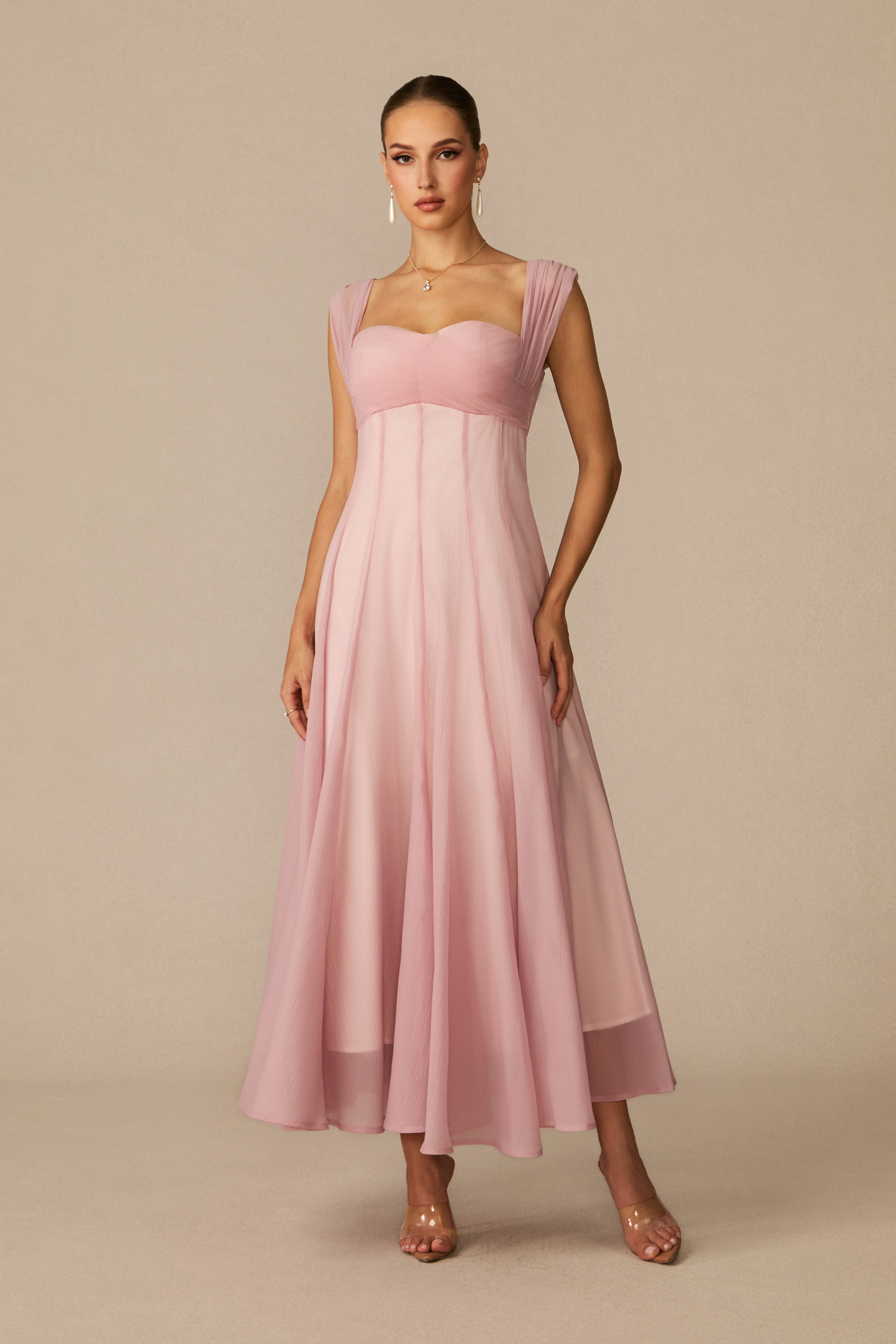 Keeper of My Heart Pink Wide Strap Maxi Dress