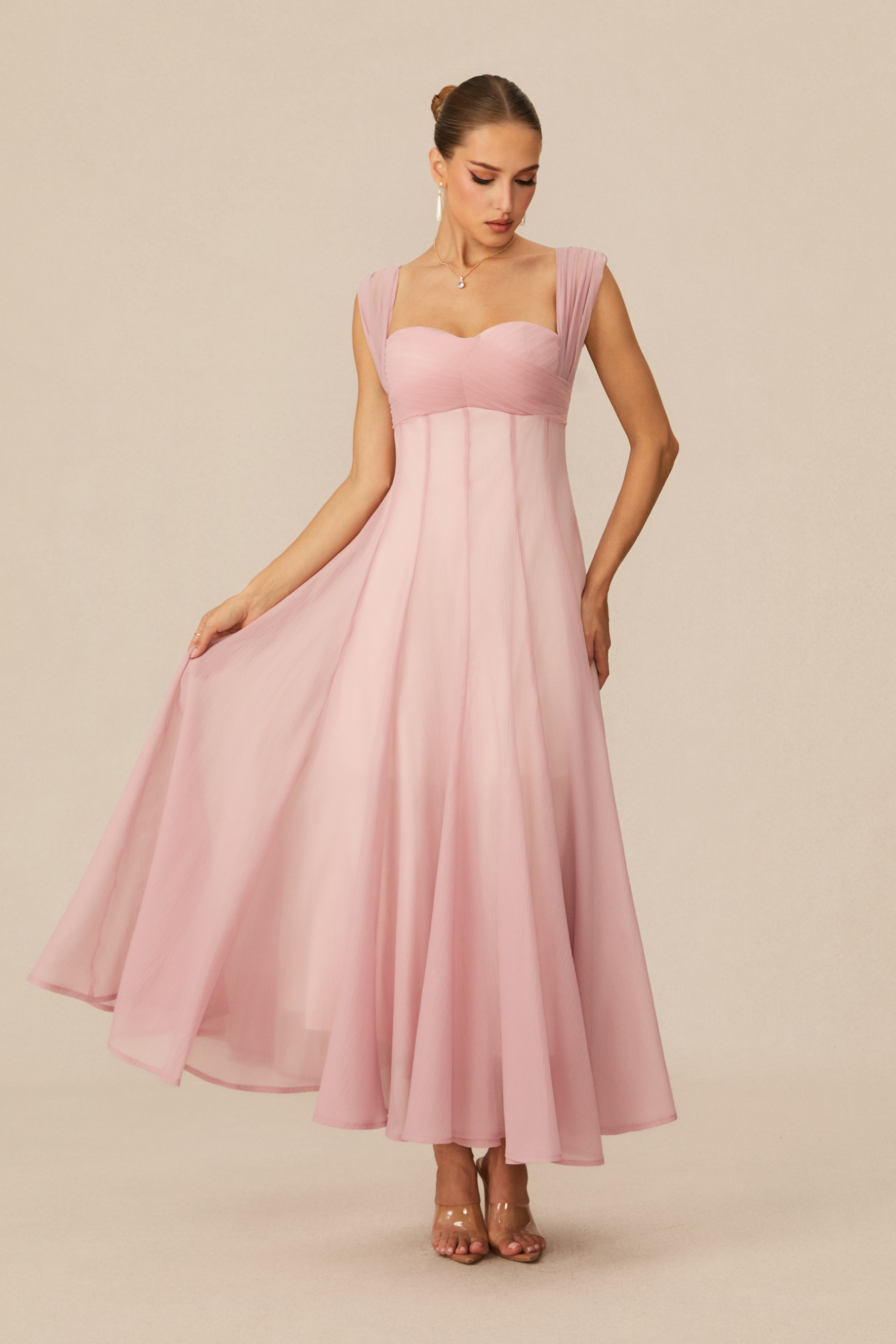 Keeper of My Heart Pink Wide Strap Maxi Dress