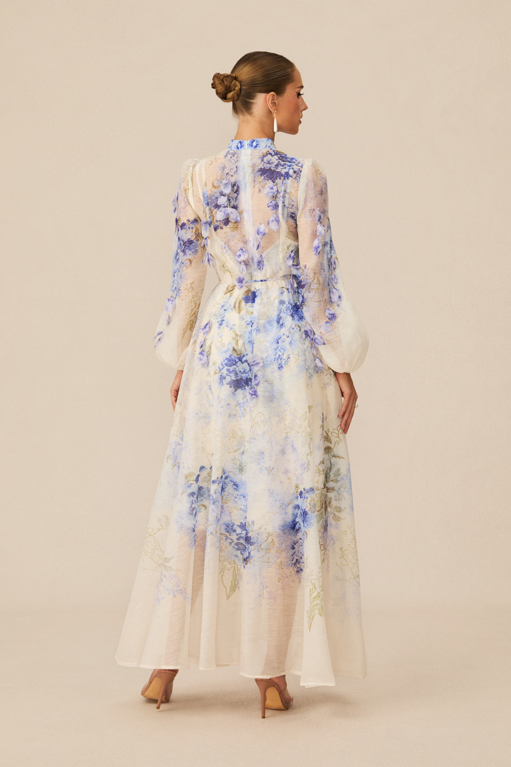 Moment of Beauty Blue Floral Print Maxi Dress