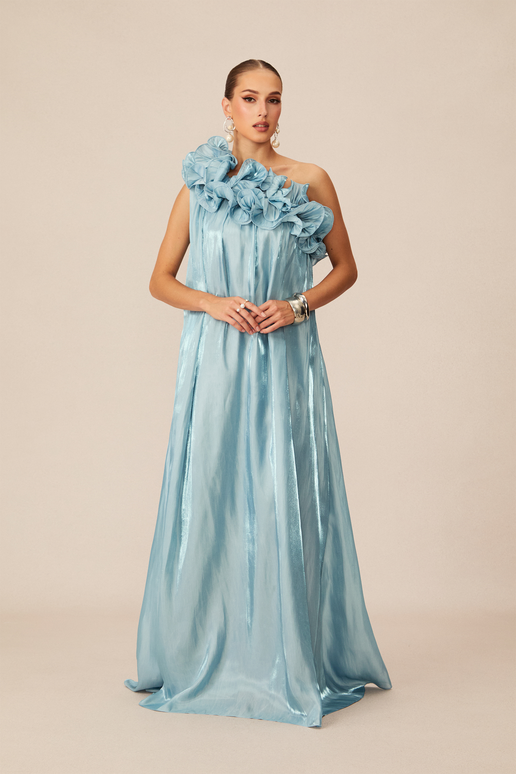 Gloria One-shoulder Ruffle Maxi Dress