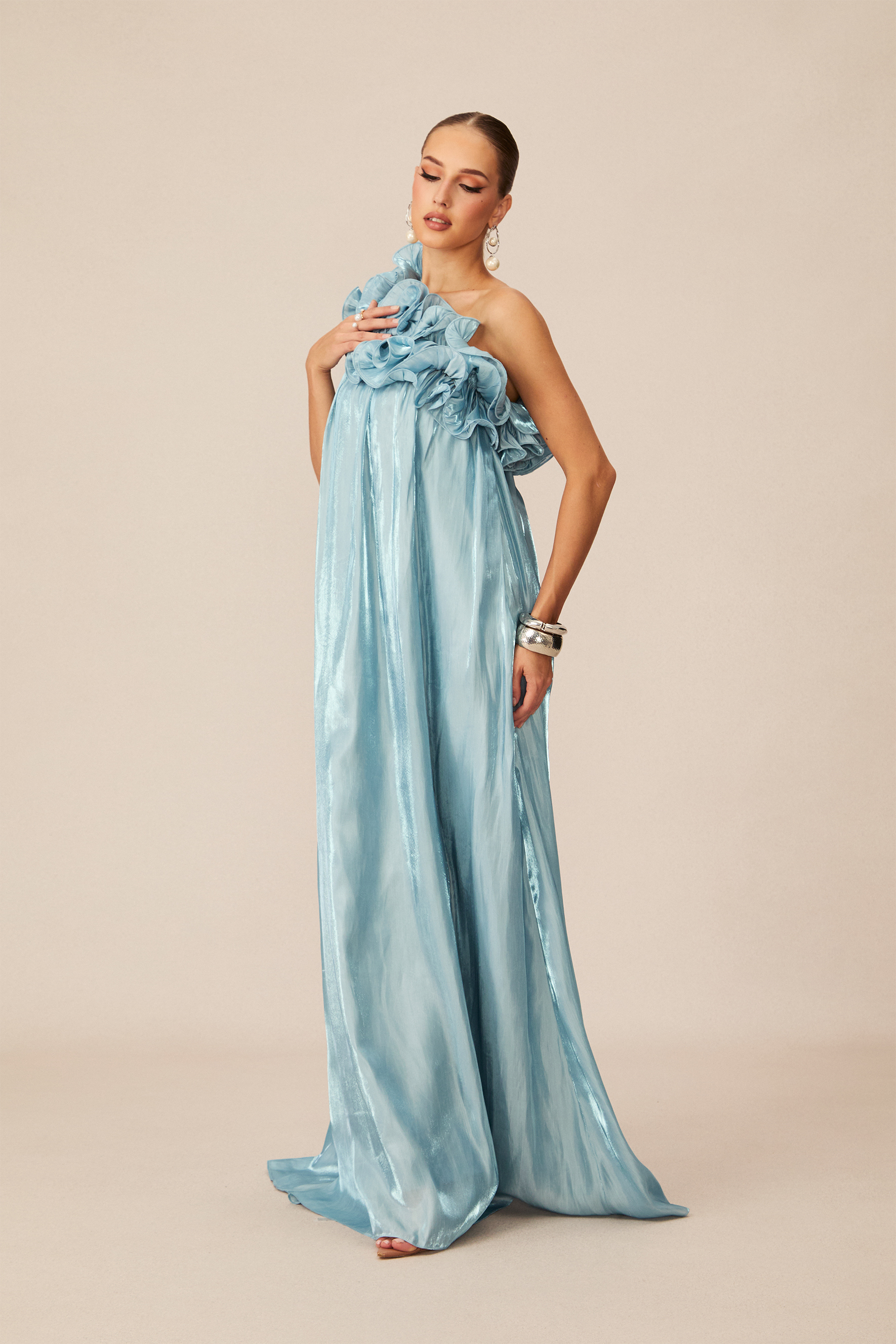 Gloria One-shoulder Ruffle Maxi Dress