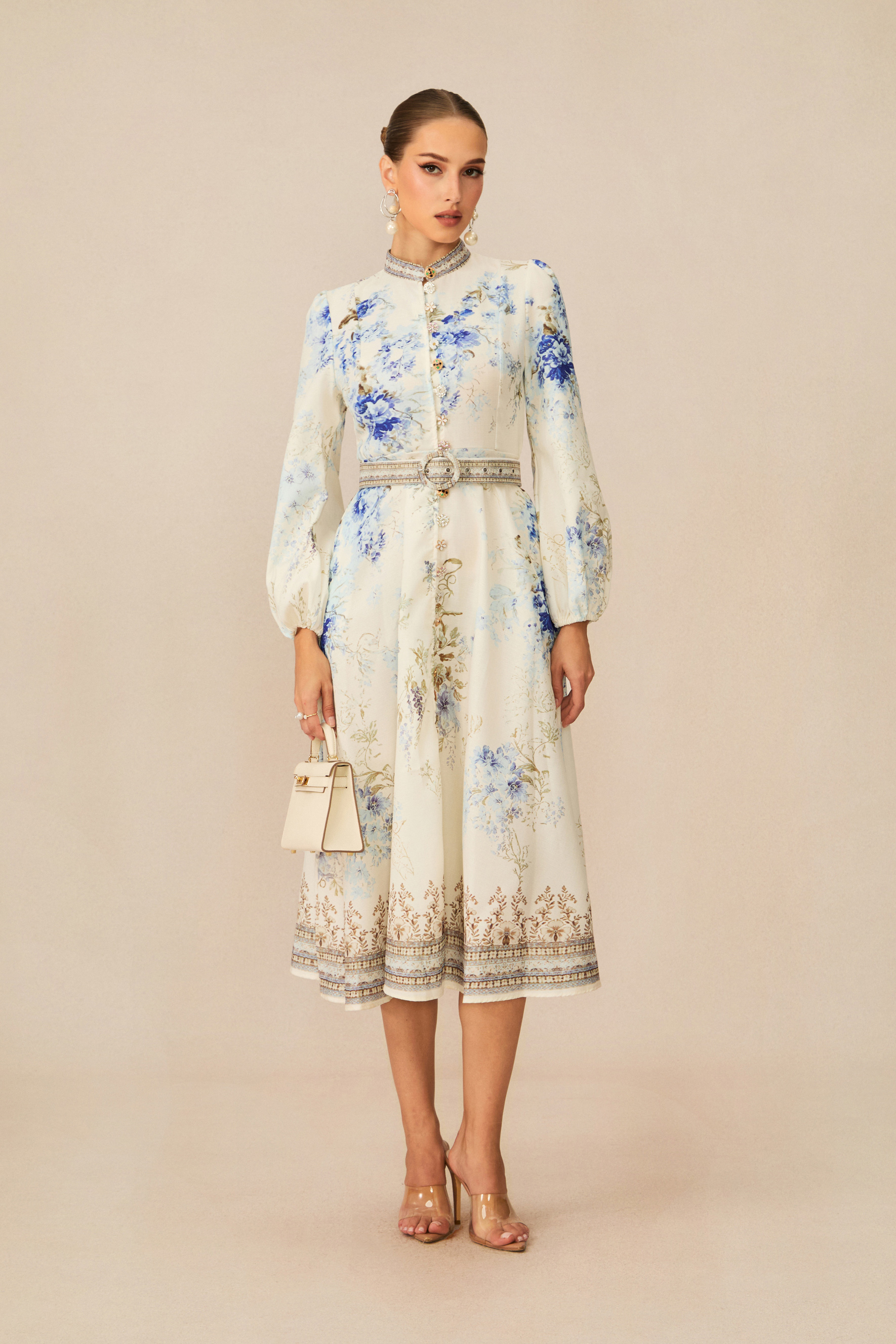 Most Beautiful Day White Floral Print Midi Dress