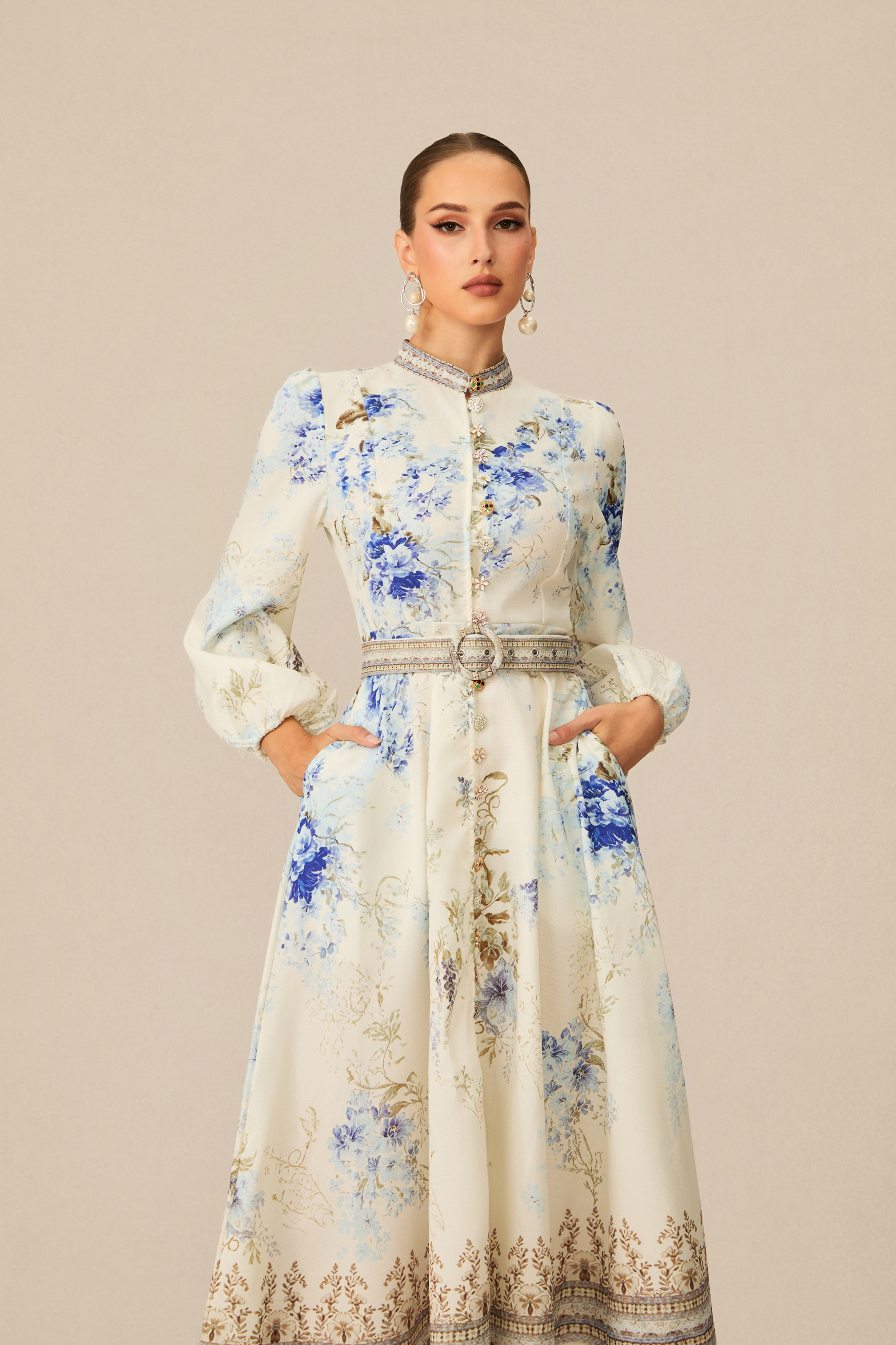 Most Beautiful Day White Floral Print Midi Dress