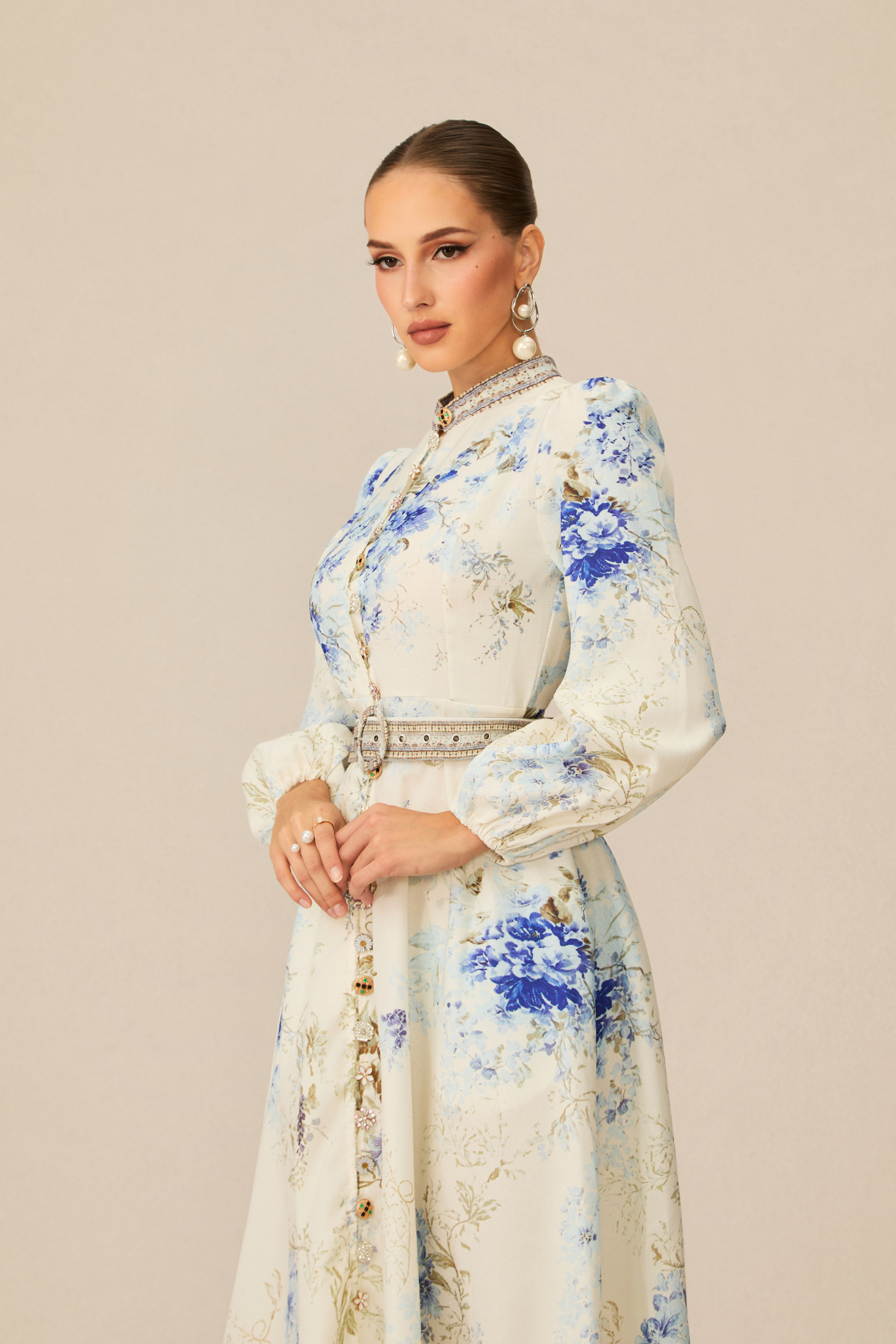 Most Beautiful Day White Floral Print Midi Dress