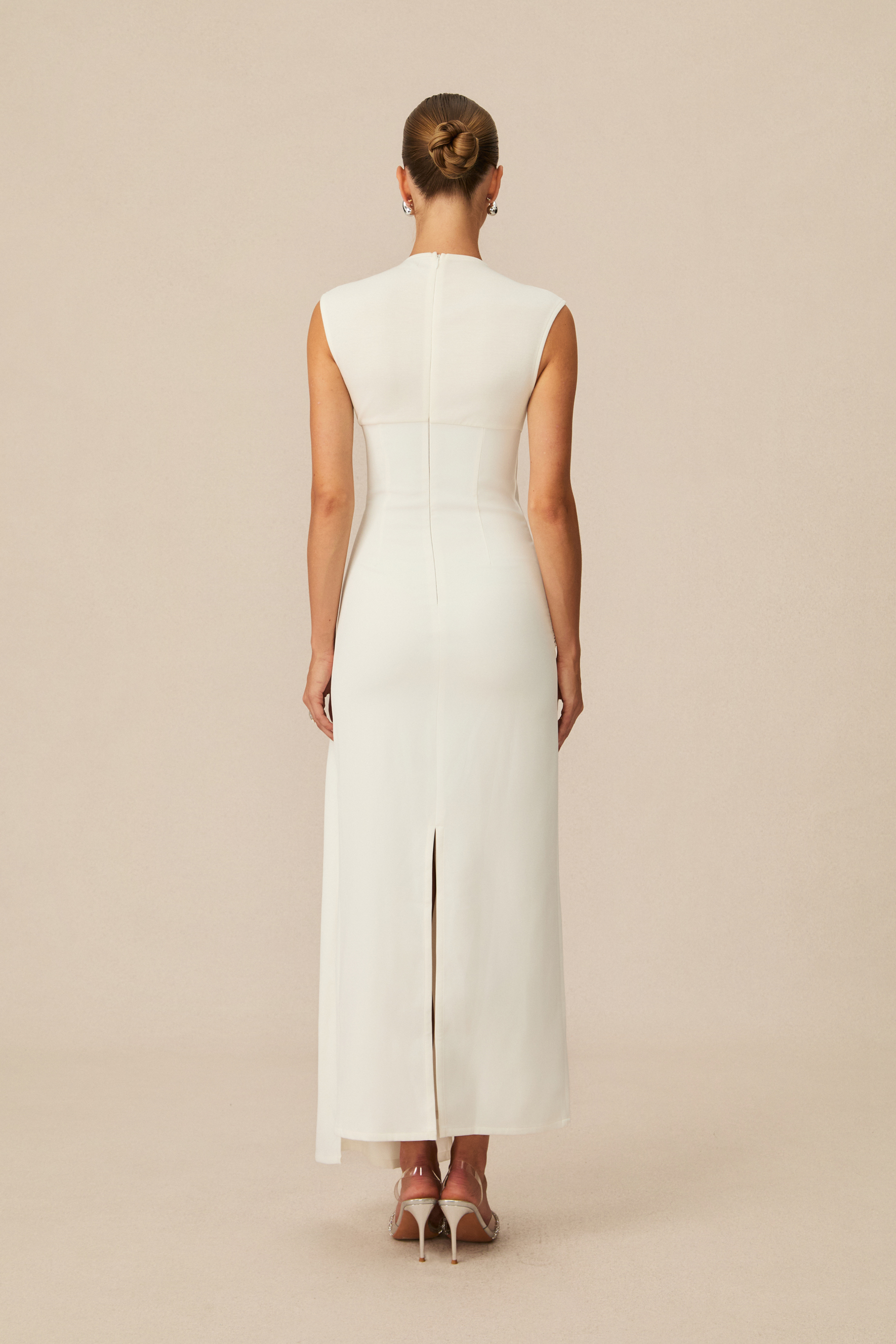 Fiona Sleeveless Side Drape Maxi Dress