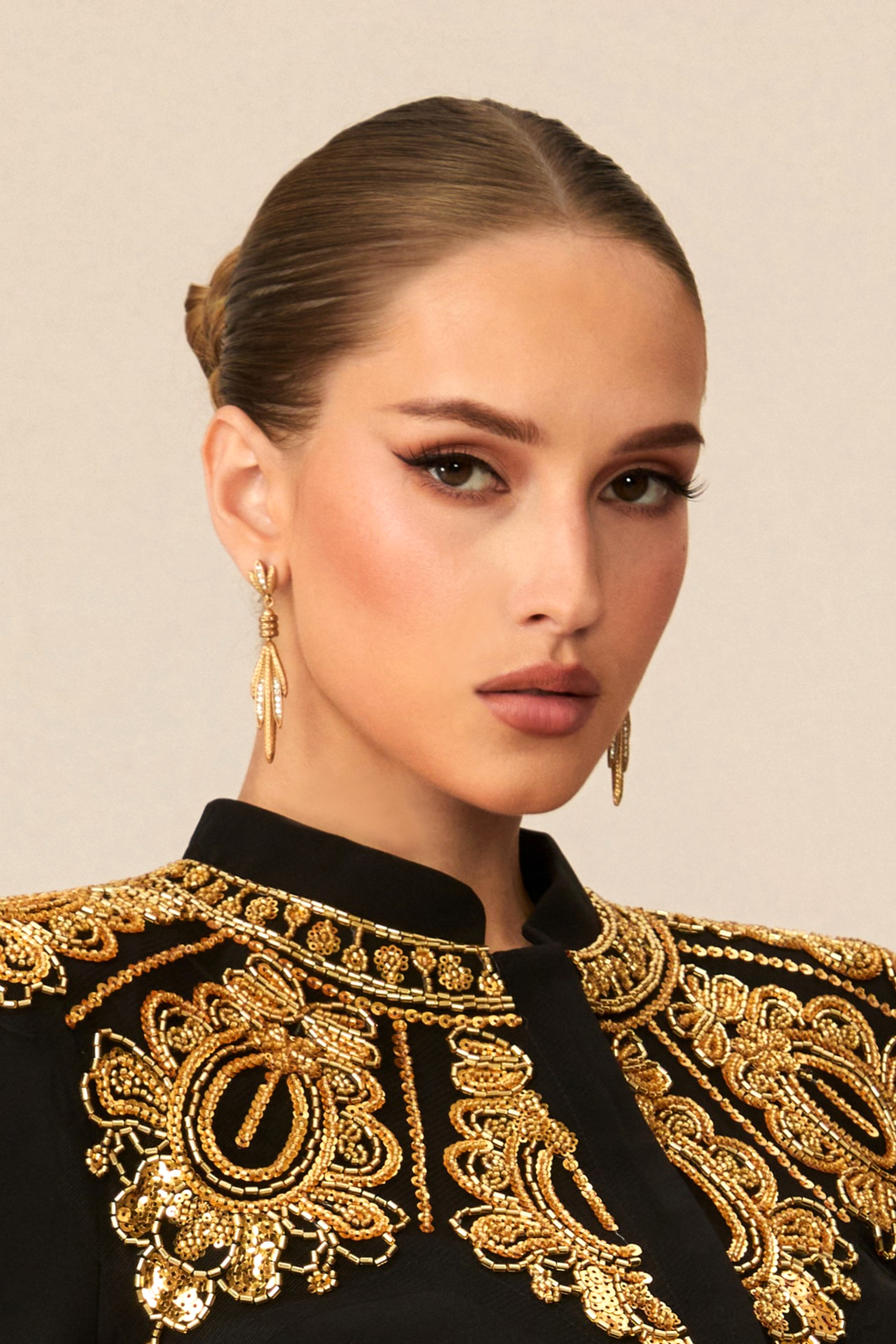 Textured Multi-Leaf Dangle Earrings