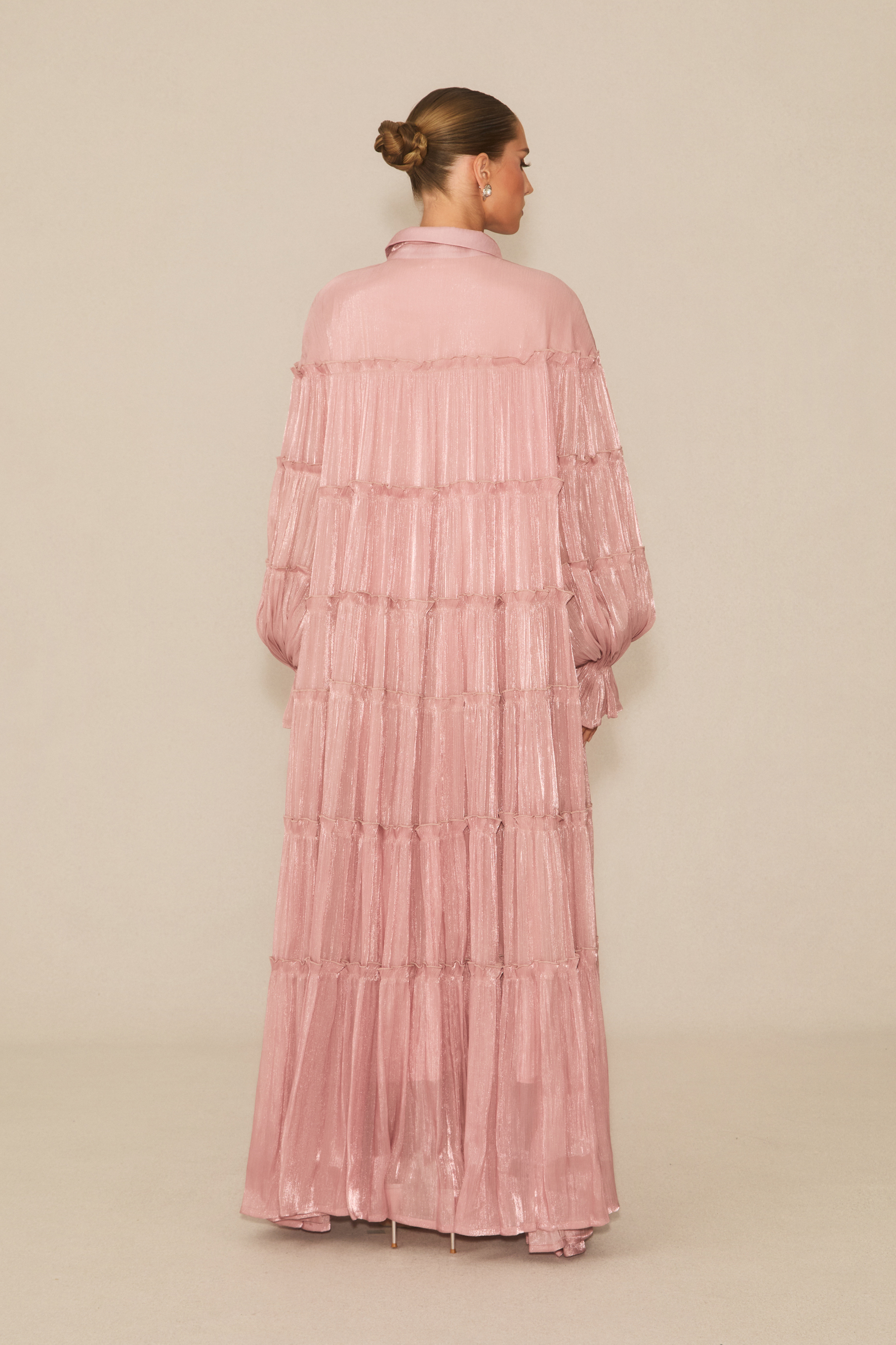 Exceptional Moments Pink Pleated Maxi Dress